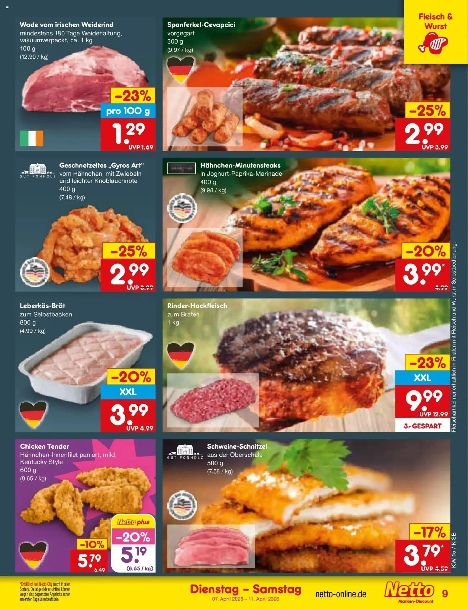 Netto Marken-Discount Prospekt Bad Friedrichshall	 – gültig ab 05.04.2026 | Seite: 11 | Produkte: Zwiebeln, Wurst, Fleisch