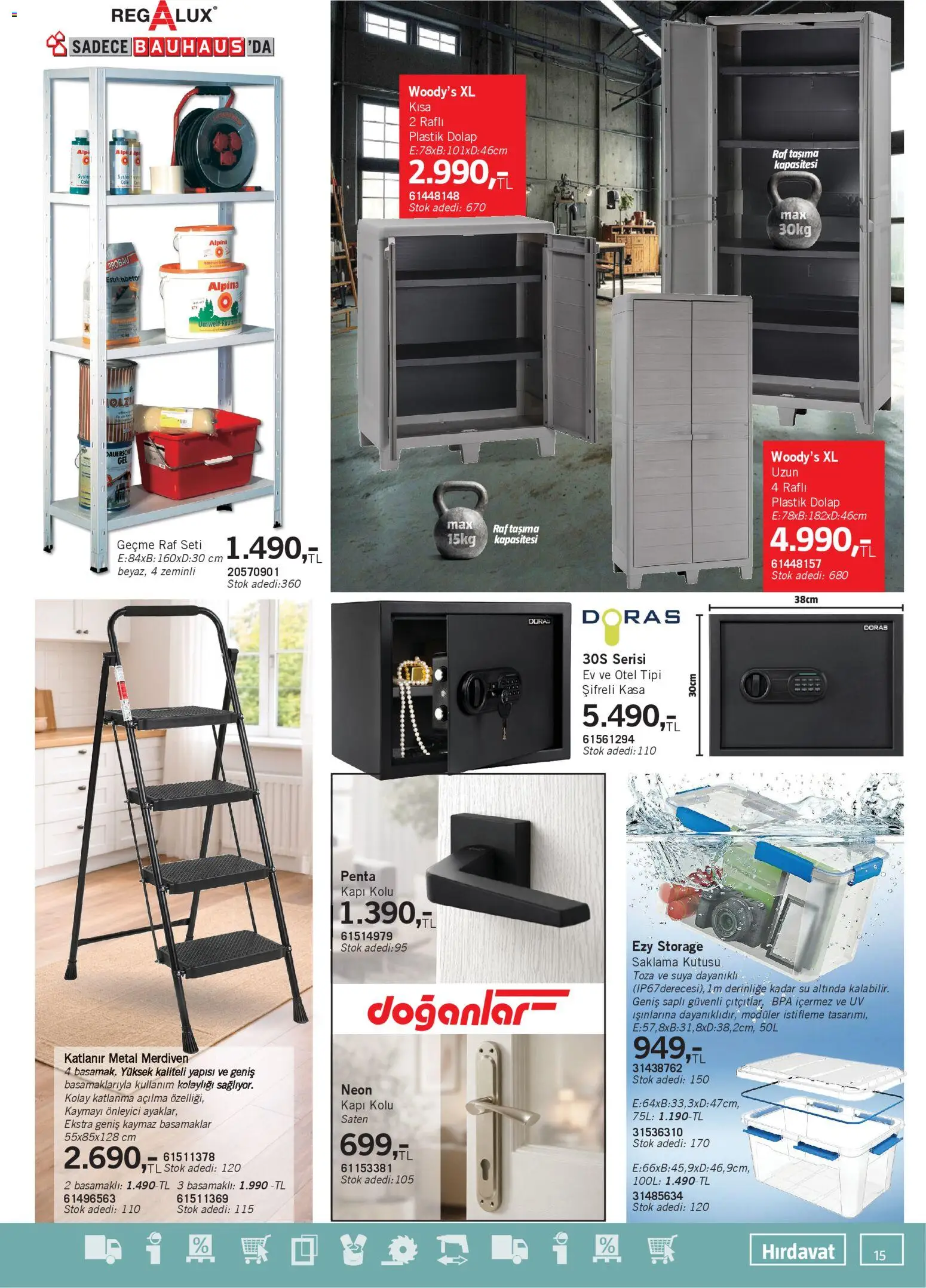 Bauhaus Katalog - 28.03.2026 tarihinden itibaren geçerlidir | Sayfa: 15 | Ürünler: Raf, Su, Saklama kutusu, Kasa