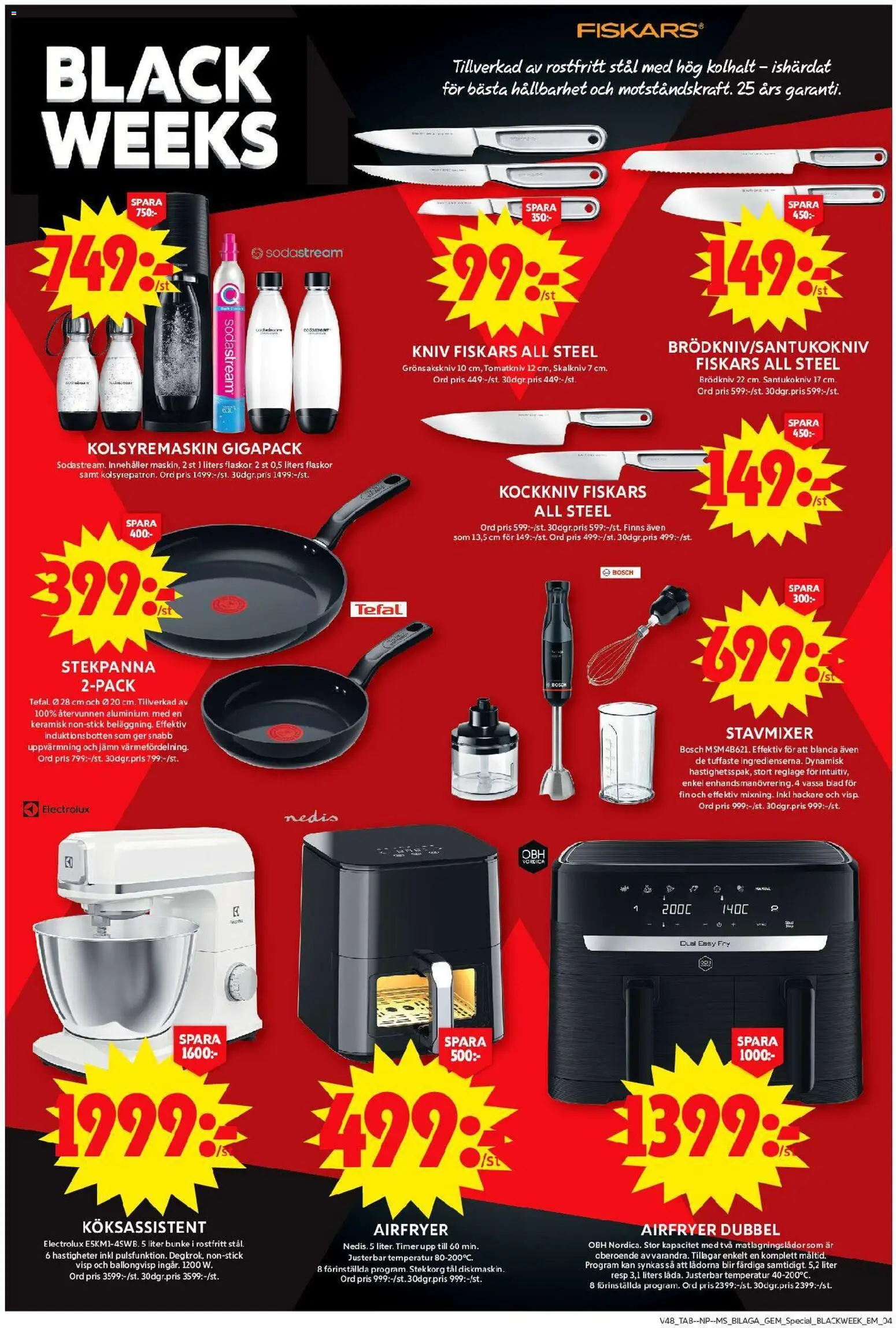 ICA Maxi reklamblad aktuell från 24.11.2025 | Sida: 22 | Produkter: Airfryer, Sodastream, Kolsyremaskin, Stekpanna