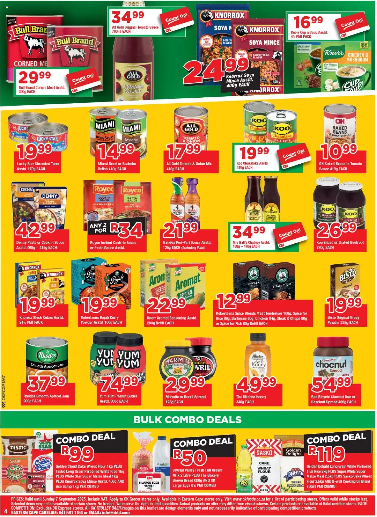 OK Foods Eastern Cape - OK Grocer │ valid from 25.08.2025 | Page: 4 | Products: Steak, Pasta sauce, Fish, Peanut butter