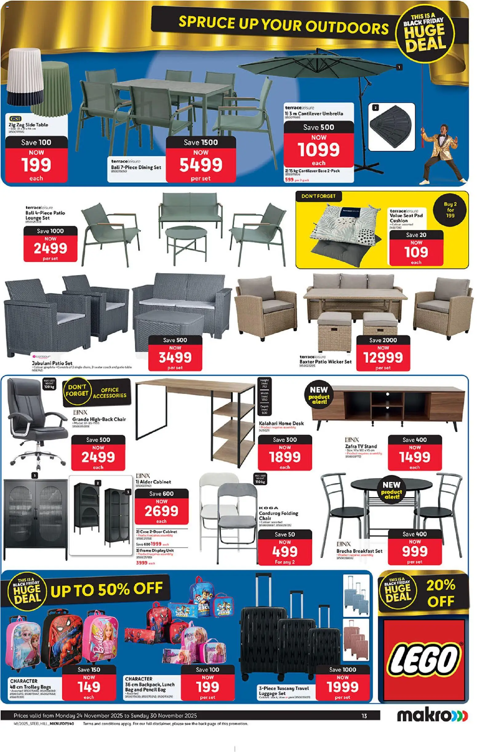 New Makro catalogue – valid from 24.11.2025 | Page: 13 | Products: Side table, Couch, TV, Agua mineral