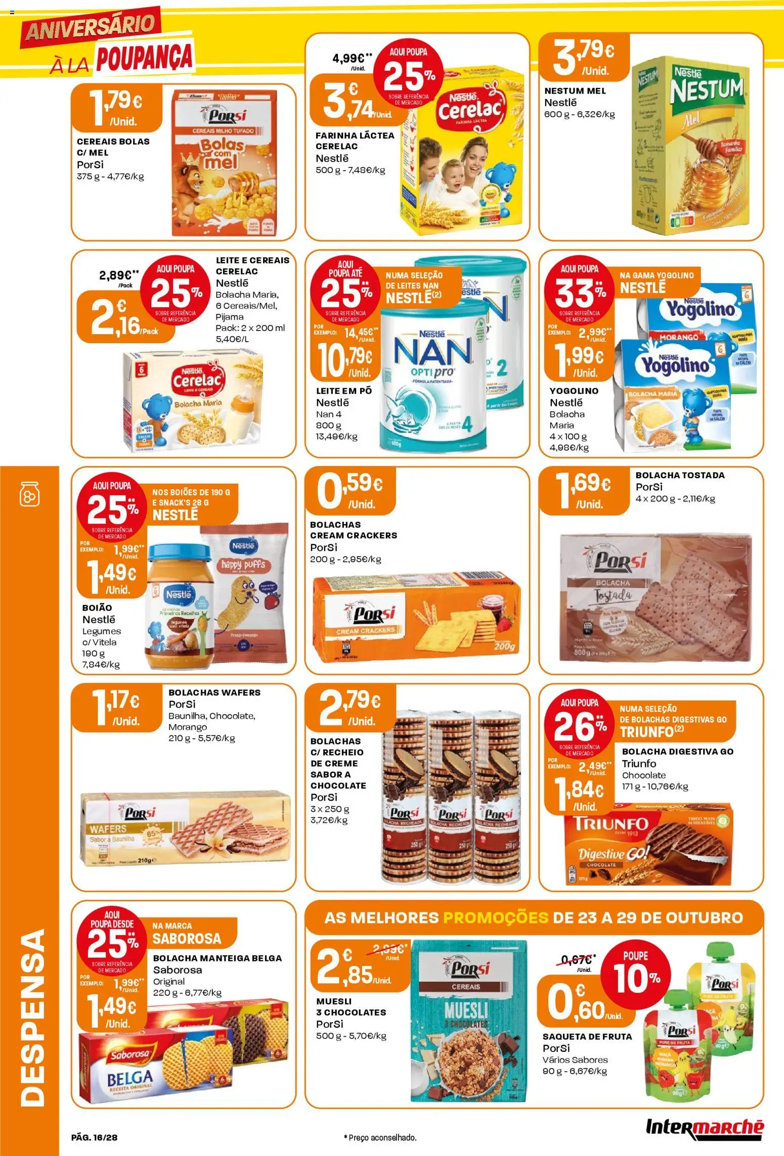 Intermarché Folheto Contact │ válido de 23.10.2025 | Página: 16 | Produtos: Leite em pó, Leite, Nestlé, Creme