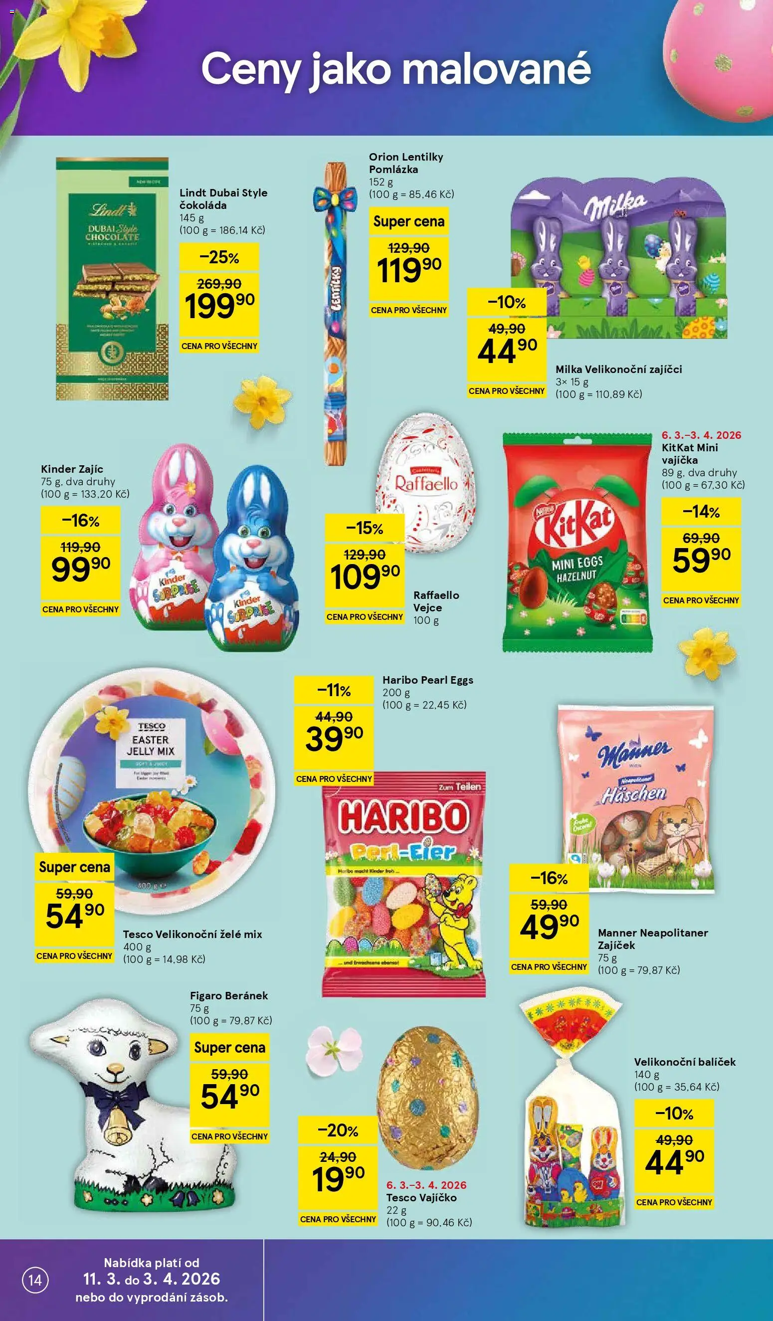 Tesco leták - Hypermarket od 18.03.2026 | Strana: 14 | Produkty: Vajíčka, Vejce, Milka, Haribo