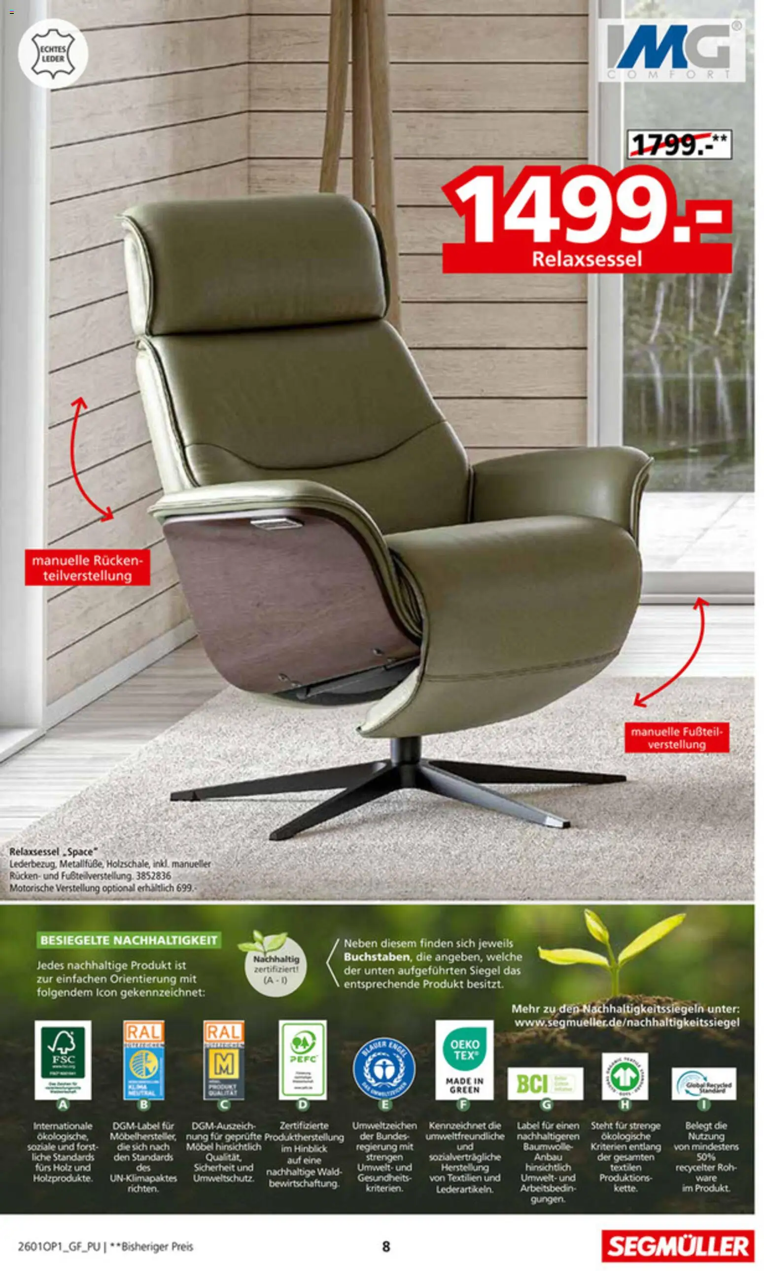 Segmüller Sessel Spezial – gültig ab 29.12.2025 | Seite: 8 | Produkte: Relaxsessel