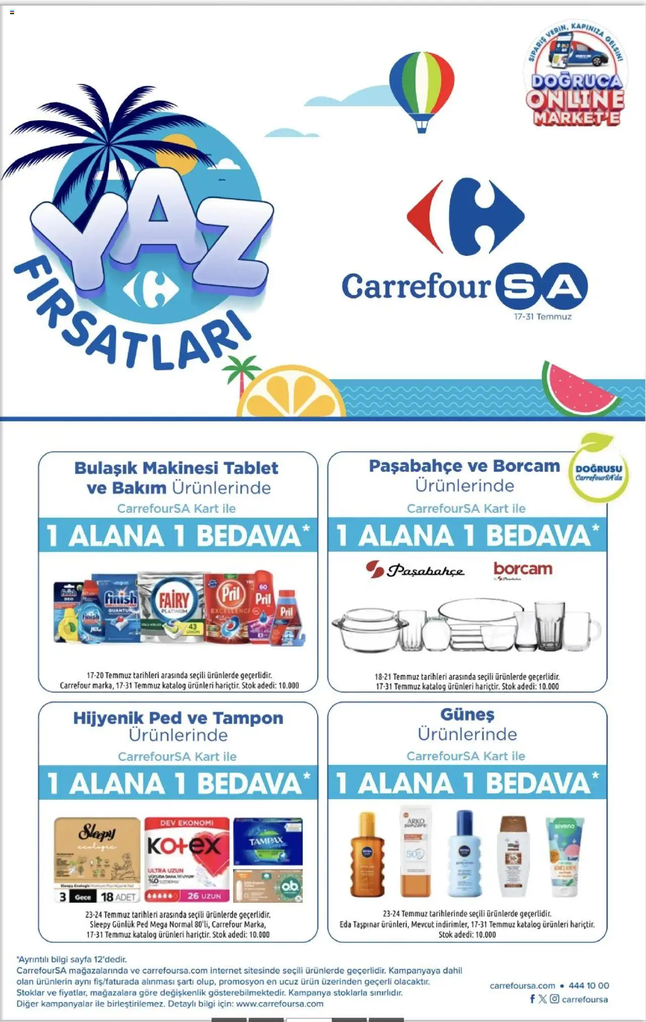 CarrefourSA Katalog - 17.07.2025 tarihinden itibaren geçerlidir | Sayfa: 1 | Ürünler: Hijyenik ped, Tablet, Bulaşık makinesi