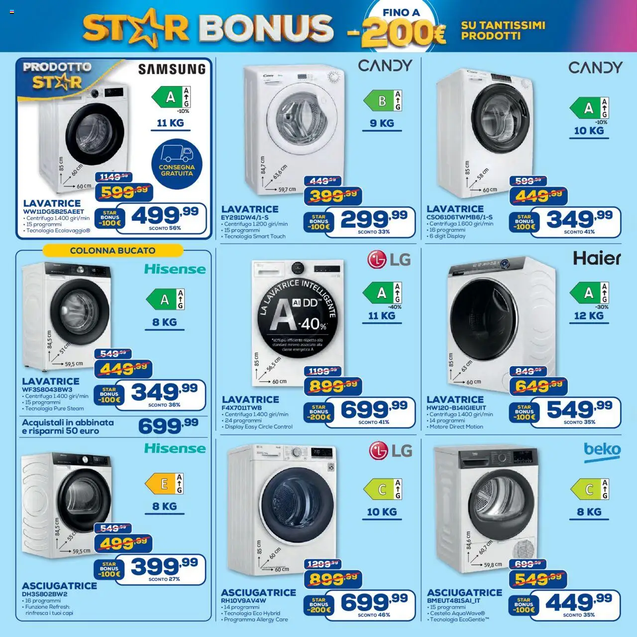 Volantino Euronics del 25.09.2025 | Pagina: 13 | Prodotti: Centrifuga, Lavatrice, Asciugatrice, Samsung