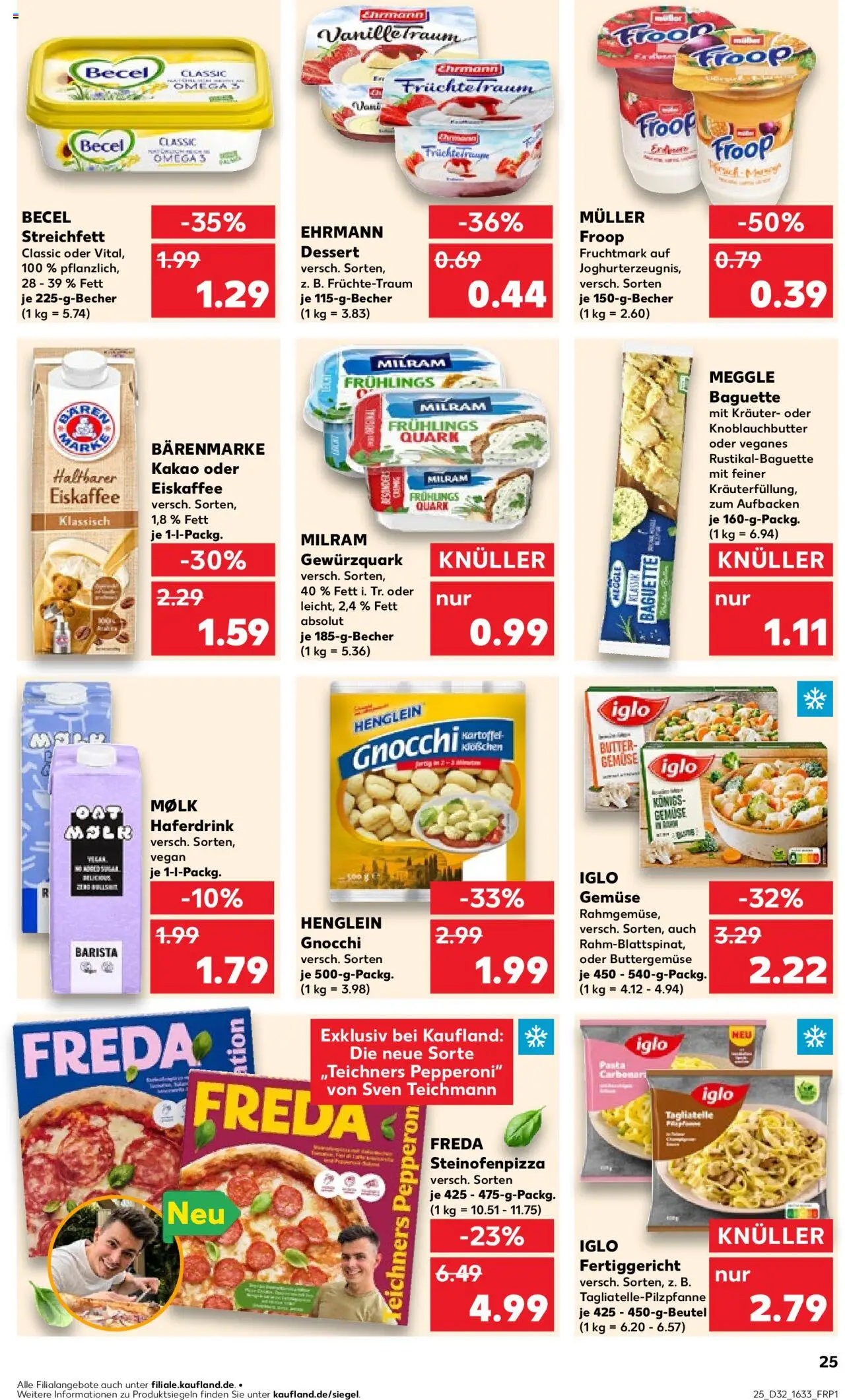 Kaufland prospekt Speyer	 - gültig ab dem 07.08.2025 | Seite: 25 | Produkte: Becel, Gemüse, Milram, Pasta