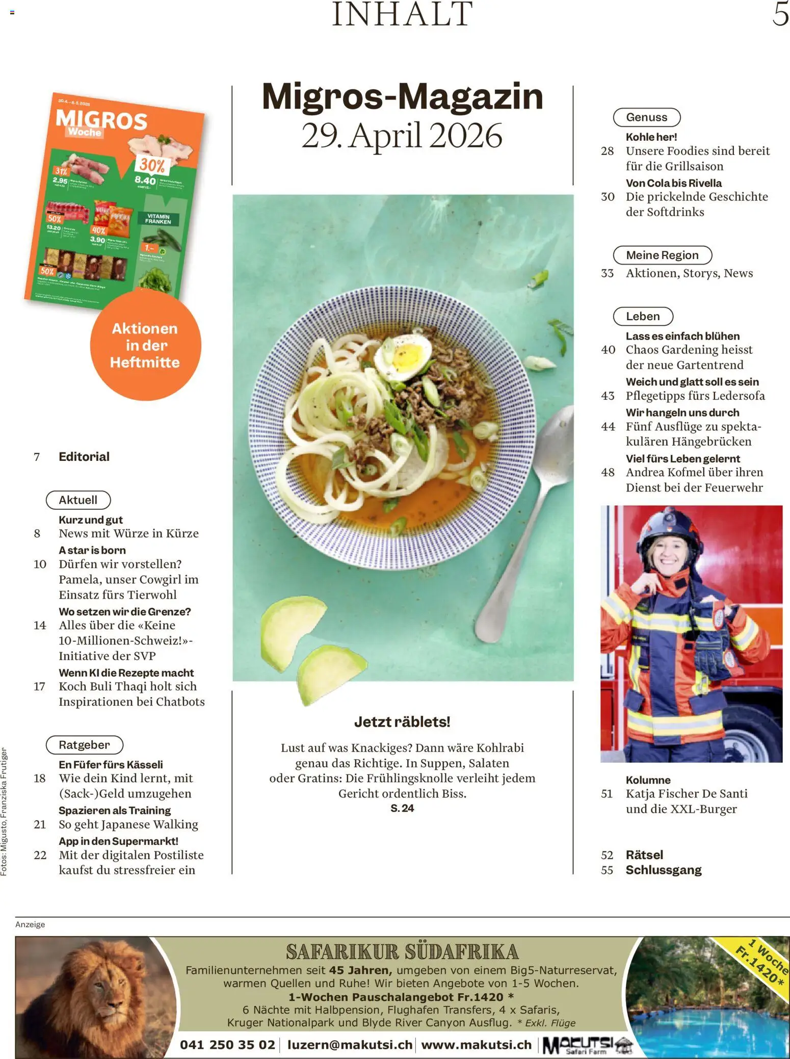 Migros aktionen Magazin – gültig ab 29.04.2026 | Seite: 5 | Produkte: Ledersofa, Walking