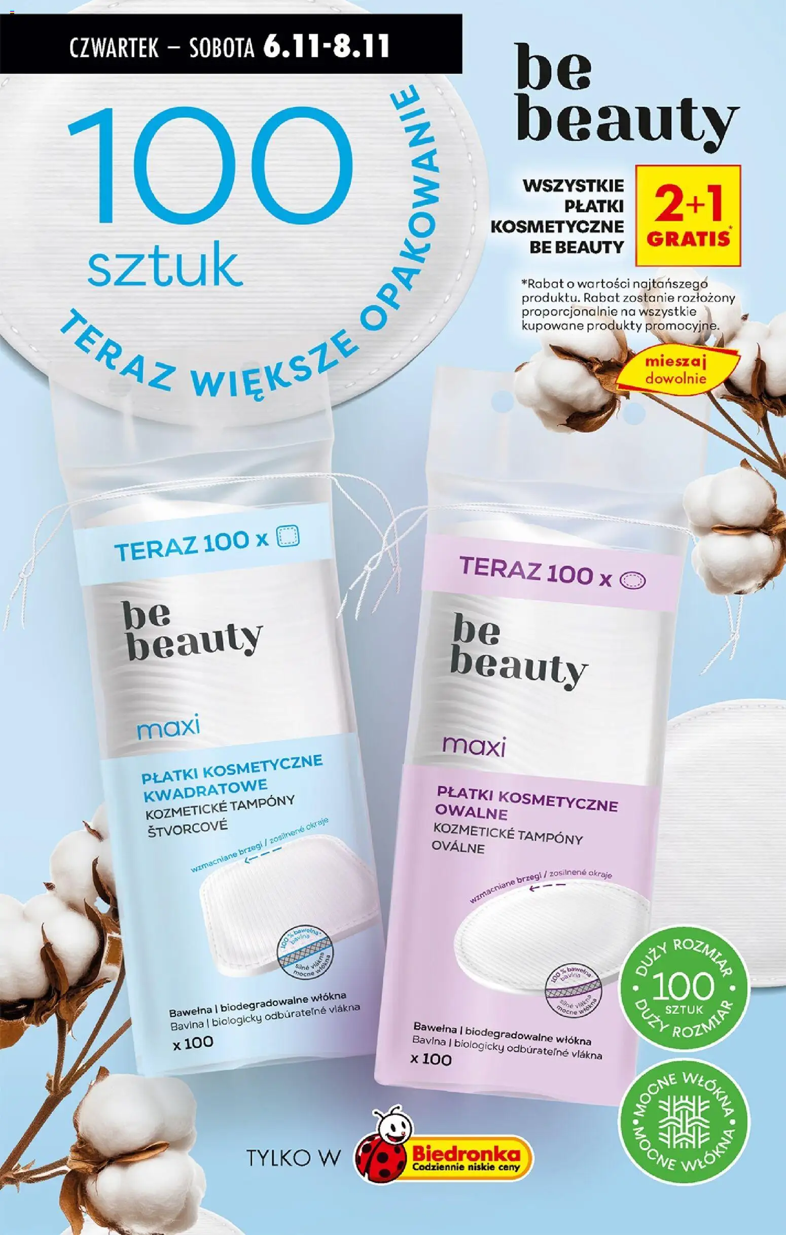 Biedronka gazetka - Oferta w tym tygodniu od 06.11.2025 | Strona: 73 | Produkty: Tampony, Be beauty, Płatki kosmetyczne, Płatki