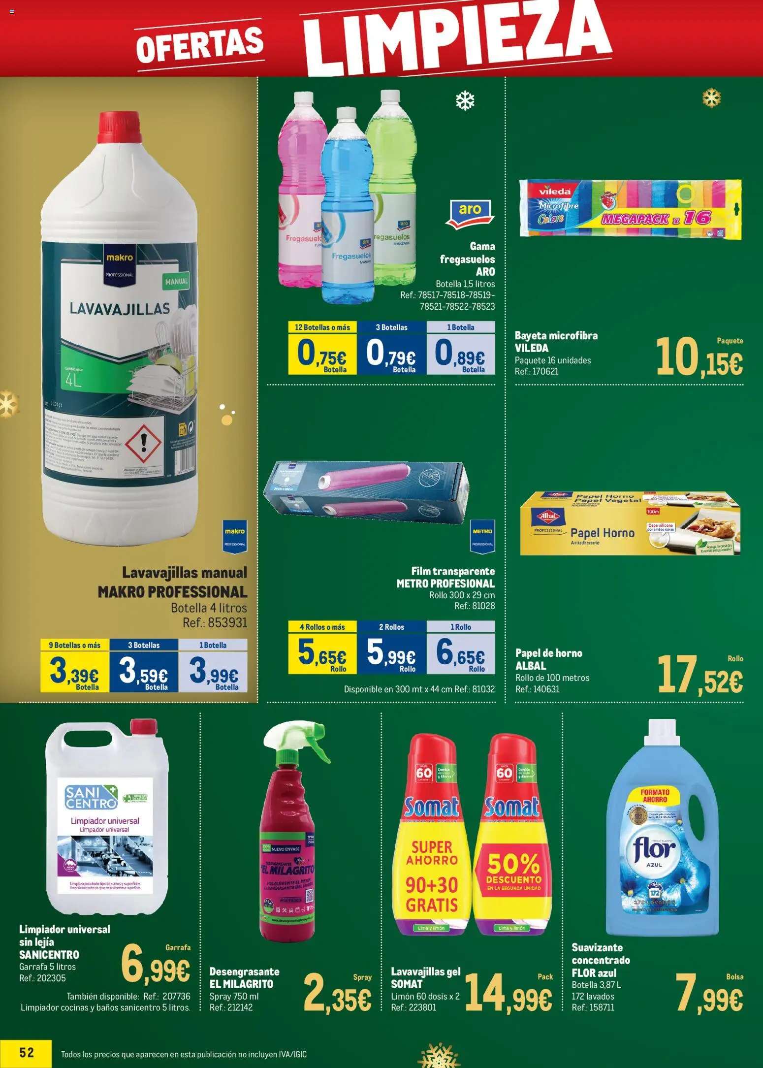Makro - Precios Navidad Norte 2 │ válido desde el 24.11.2025 | Página: 52 | Productos: Lima, Suavizante, Horno, Lavavajillas