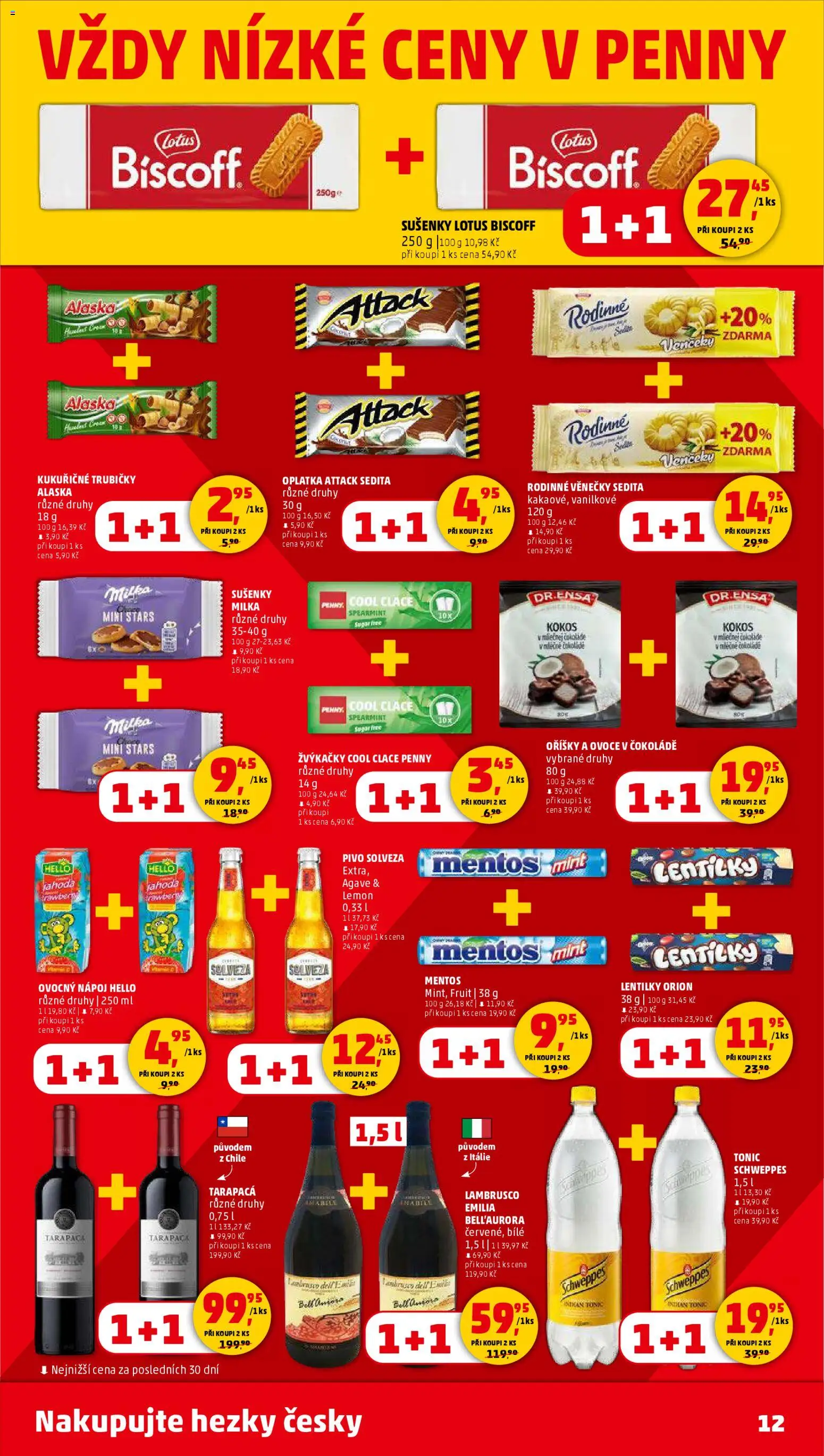 Penny Market leták - Čtvrtečník od 08.01.2026 | Strana: 12 | Produkty: Tarapaca, Pivo, Lentilky Orion, Tonic