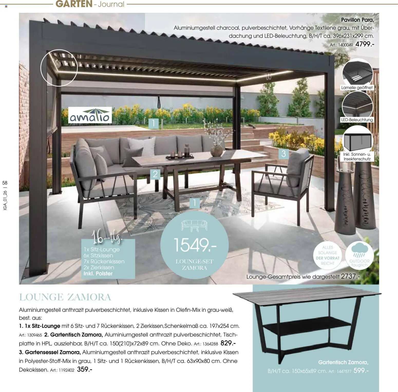 Zurbrüggen Sommer 2026 – gültig ab 19.03.2026 | Seite: 58 | Produkte: Kissen, Tisch