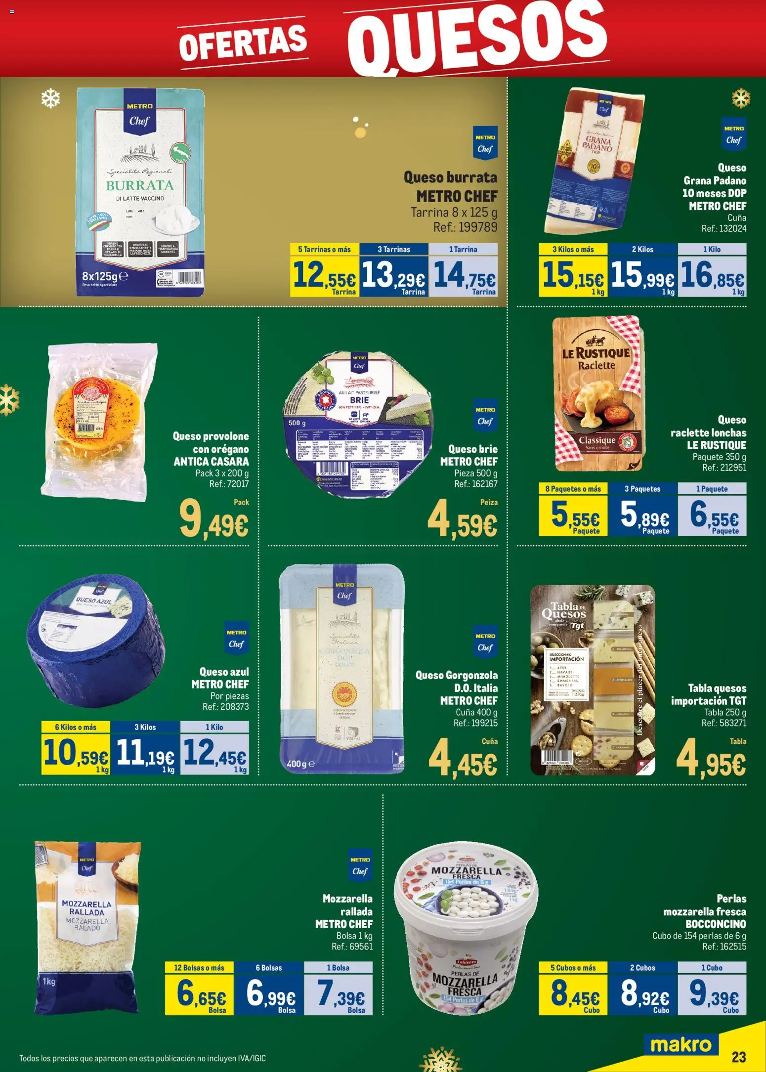 Makro - Precios Navidad Centro │ válido desde el 24.11.2025 | Página: 23 | Productos: Queso, Bolsa, Peso, Cuna