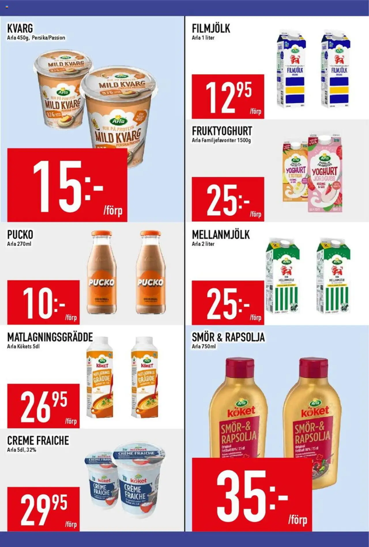 Matdax reklamblad aktuell från 11.08.2025 | Sida: 9 | Produkter: Smör, Rapsolja, Kvarg, Matlagningsgrädde