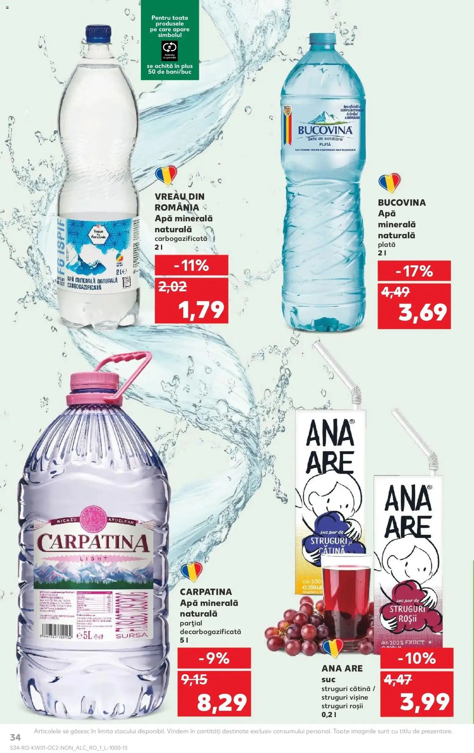 Noul catalog Kaufland – valabil de la 31.12.2025 | Pagină: 34 | Produse: Struguri, Suc, Roșii, Apă