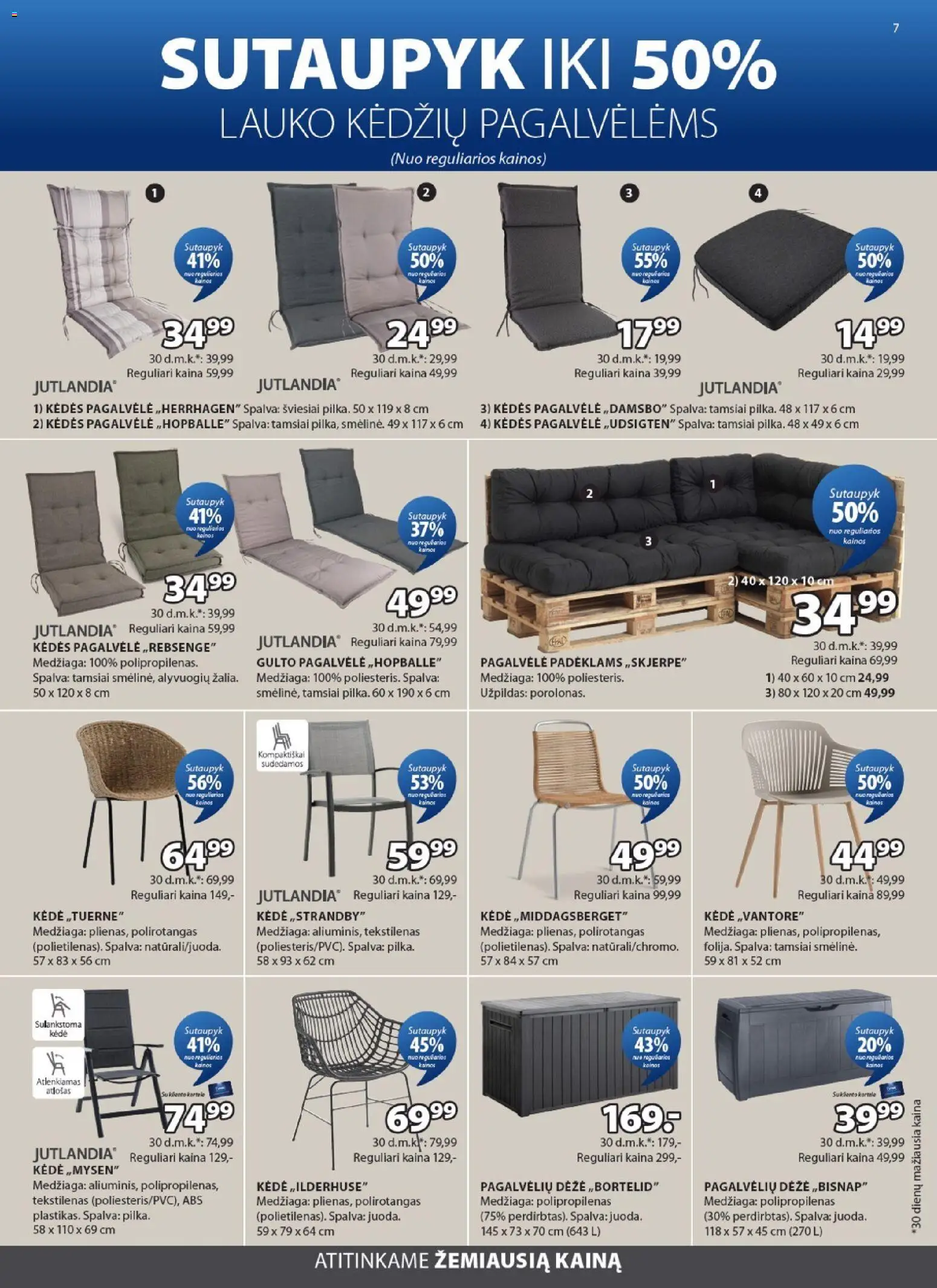 JYSK akcijos nuo 28.04.2026 | Puslapis: 7 | Prekių: Pagalvėlė, Kėdė, Dėžė