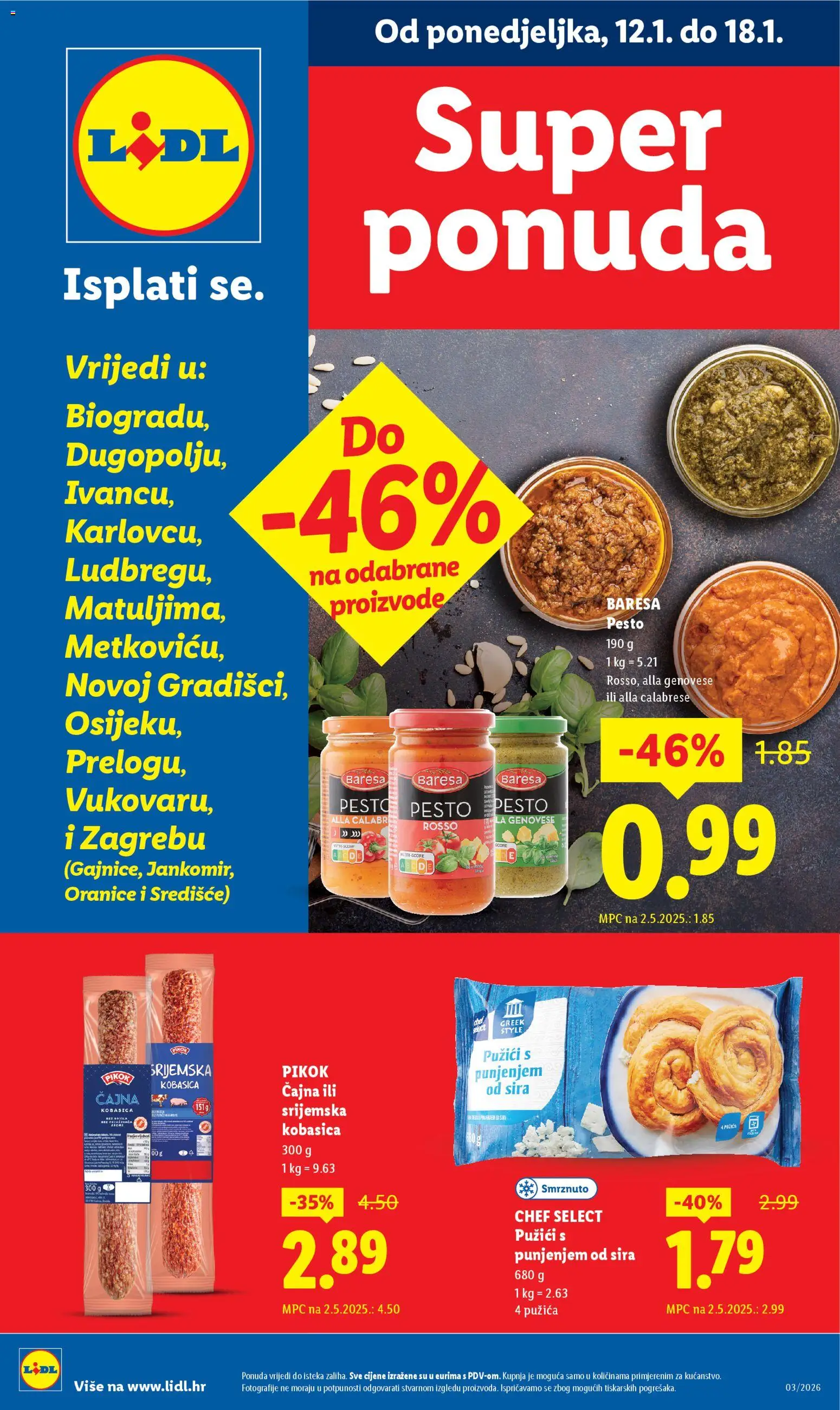 Lidl katalog | vrijedi od 12.01.2026 | Stranica: 1 | Proizvodi: Kobasica