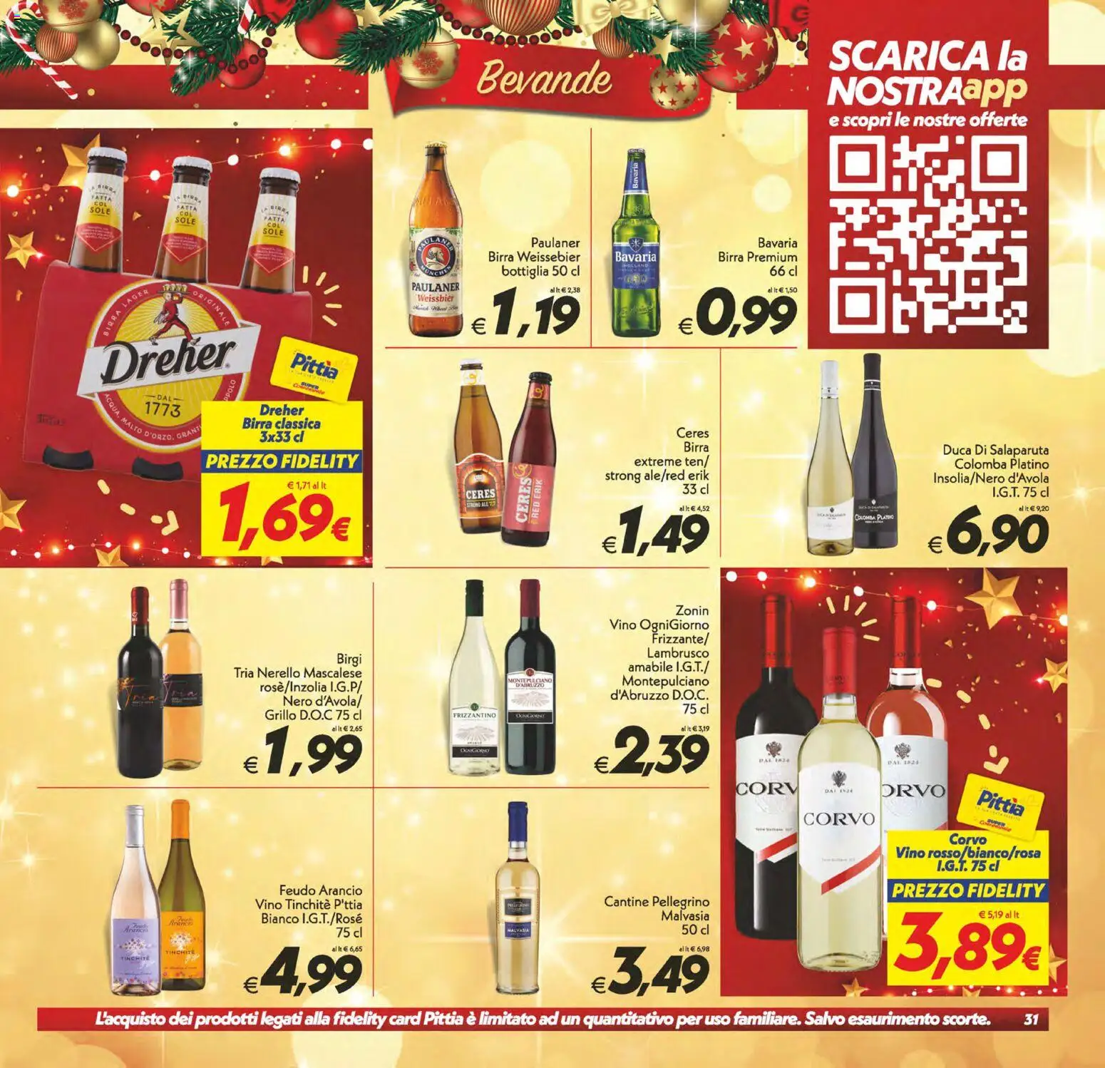 Volantino SuperConveniente del 16.12.2025 | Pagina: 31 | Prodotti: Birra, Acqua, Ceres, Bottiglia