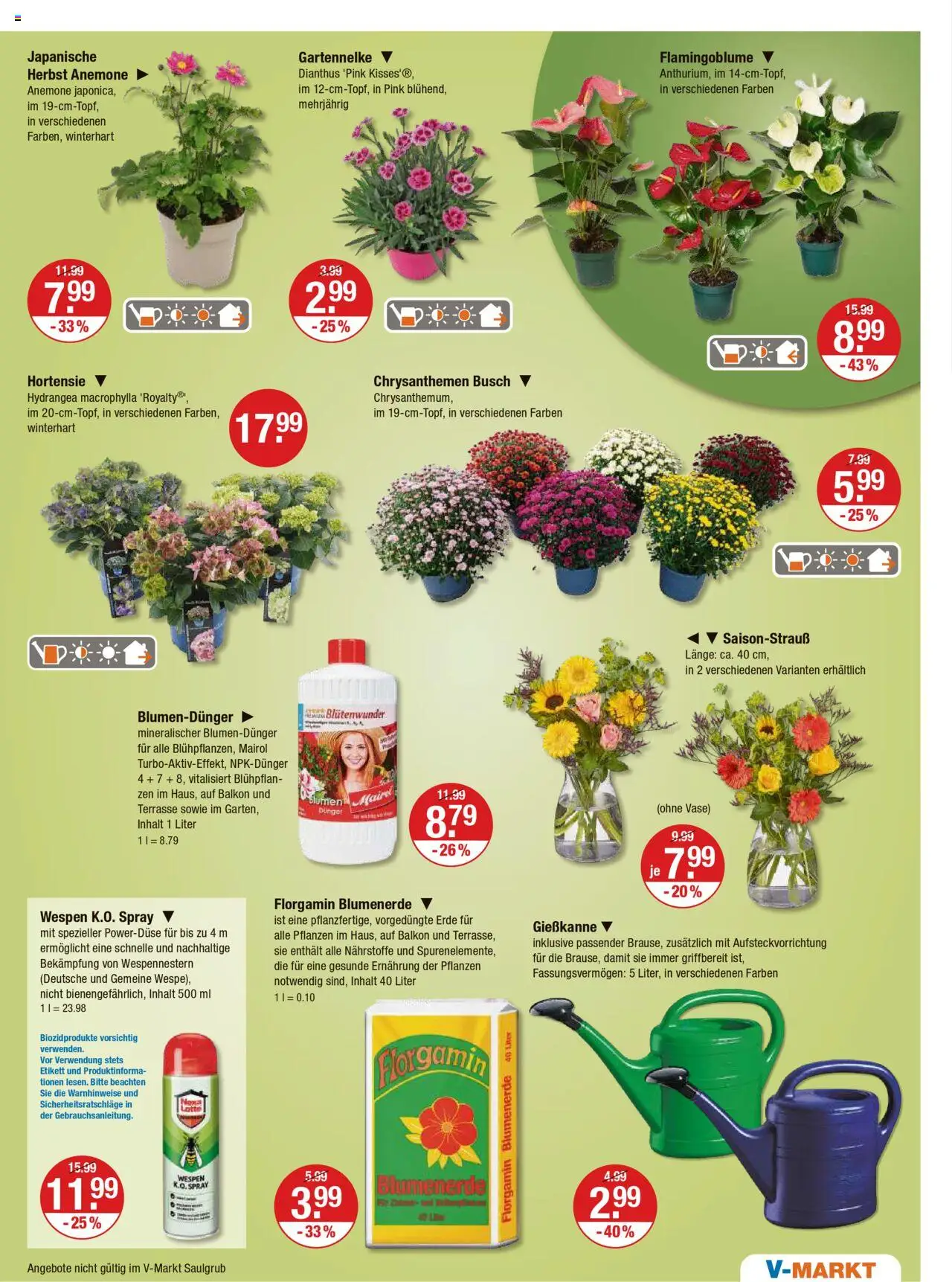 V-Markt - Hallertau/Oberpfalz - gültig ab dem 14.08.2025 | Seite: 21 | Produkte: Hortensie, Vase, Blumenerde