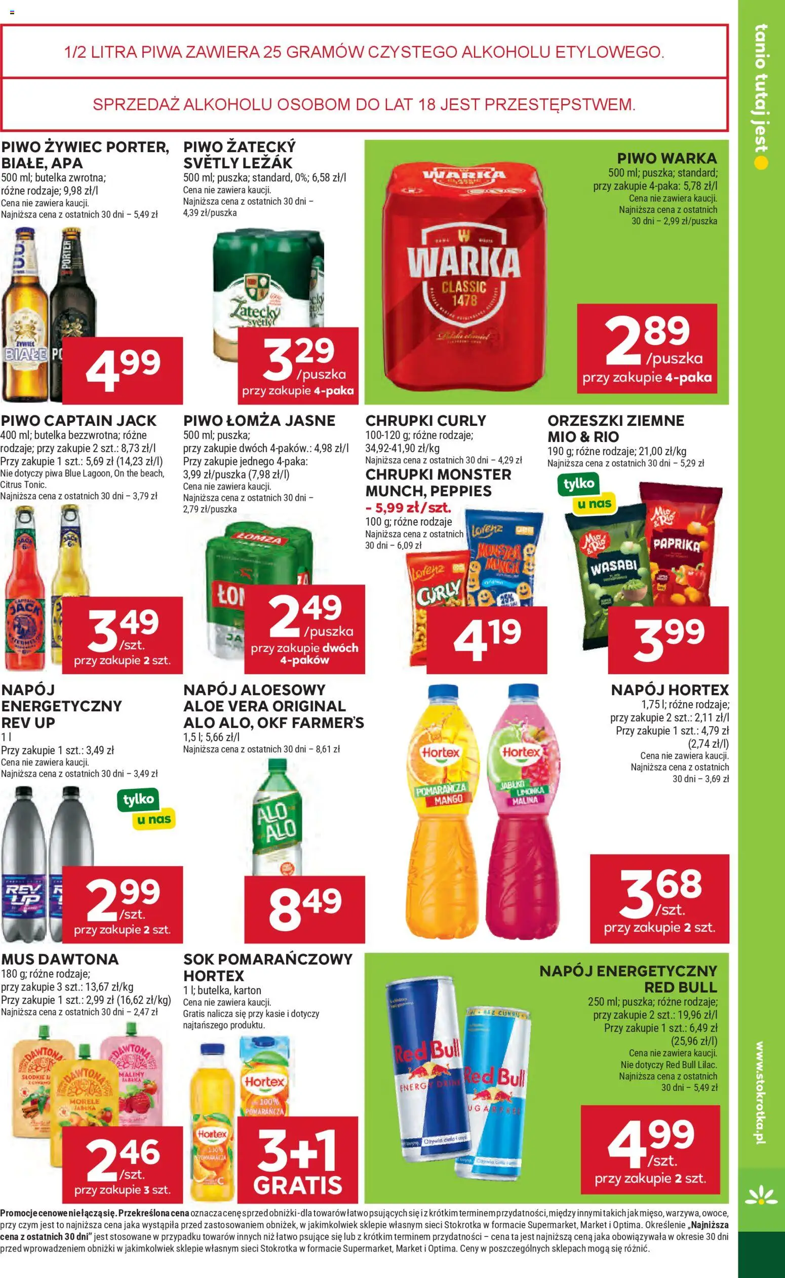 Stokrotka gazetka - Market od 23.04.2026 | Strona: 29 | Produkty: Limonka, Sok pomarańczowy, Warka, Orzeszki ziemne