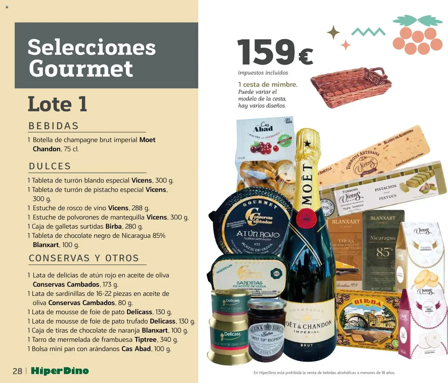HiperDino - Catálogo Lotes y Cestas │ válido desde el 10.11.2025 | Página: 28 | Productos: Mousse, Sardinillas, Vino, Συσκευή ροής