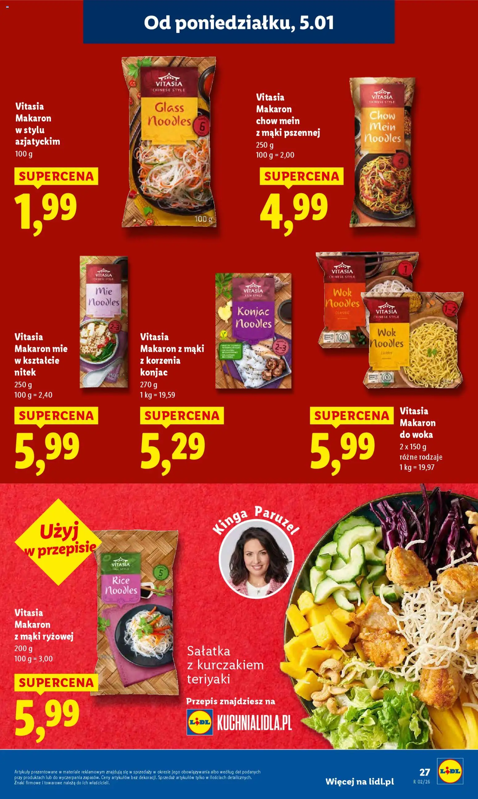 Lidl Gazetka od 05.01.2026 | Strona: 29 | Produkty: Makaron chow mein, Makaron, Sałatka