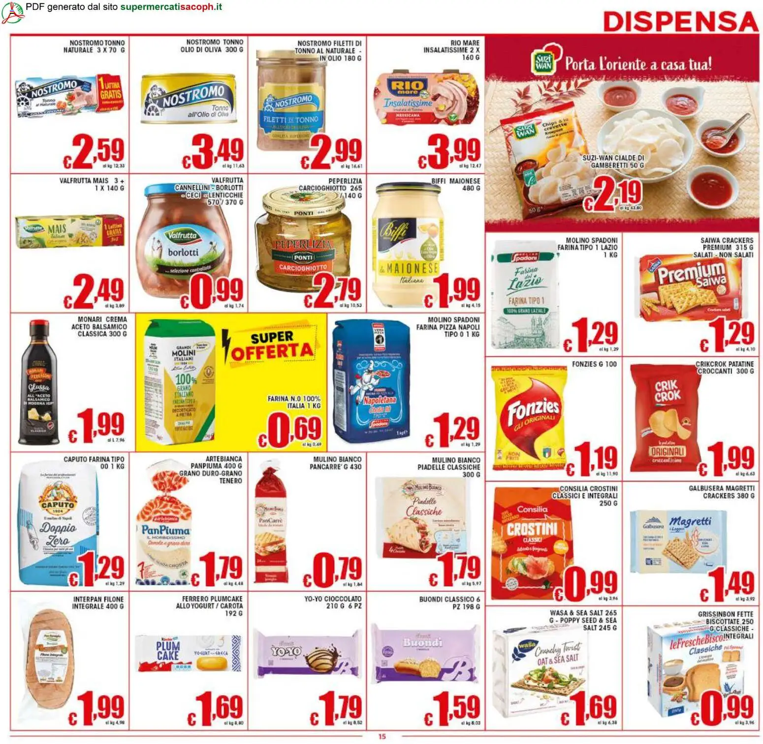 Volantino Sacoph del 07.04.2026 | Pagina: 15 | Prodotti: Cioccolato, Cannellini, Tonno, Tonno al naturale