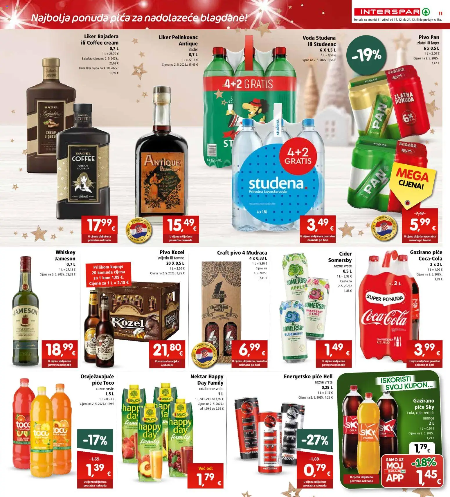 Interspar katalog | vrijedi od 17.12.2025 | Stranica: 11 | Proizvodi: Kozel, Kava, Pivo, Pan