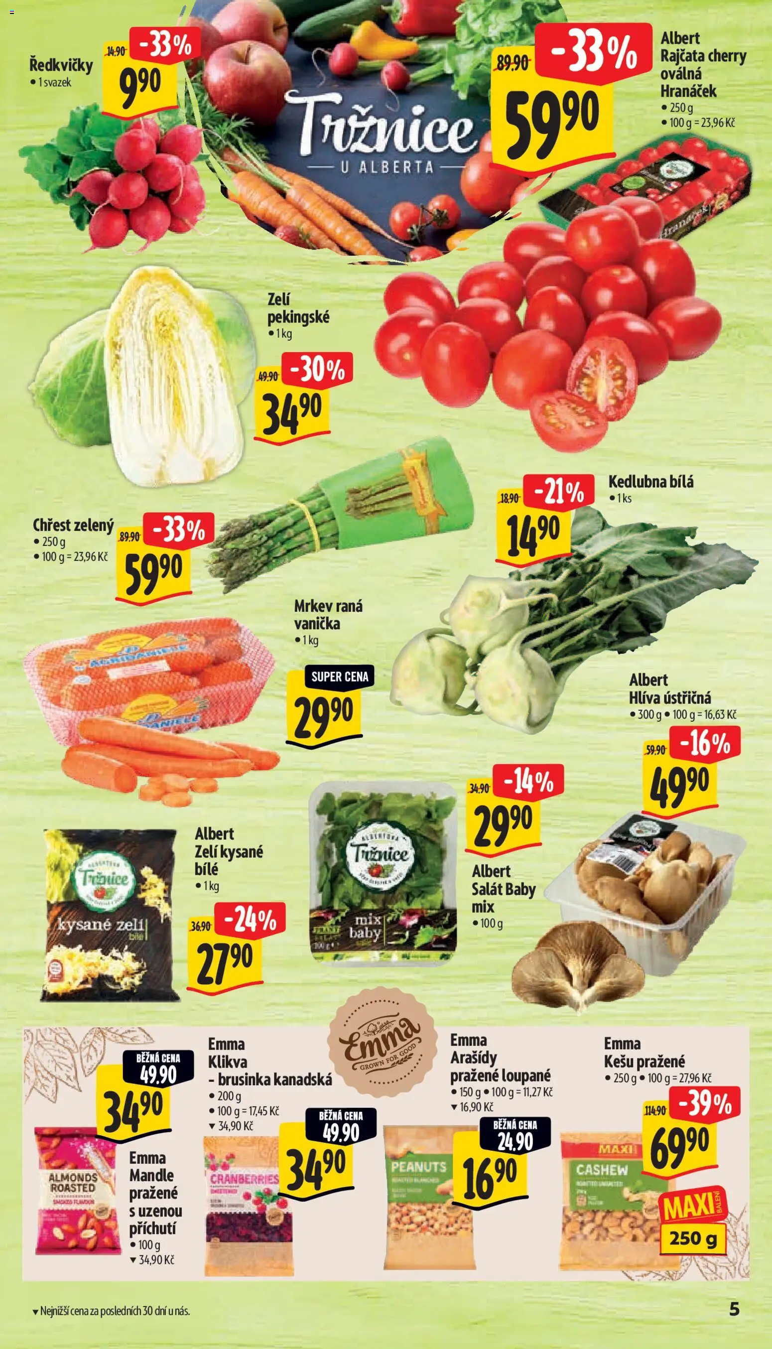 Albert leták - Supermarket od 22.04.2026 | Strana: 11 | Produkty: Hlíva ústřičná, Rajčata, Arašídy, Ředkvičky