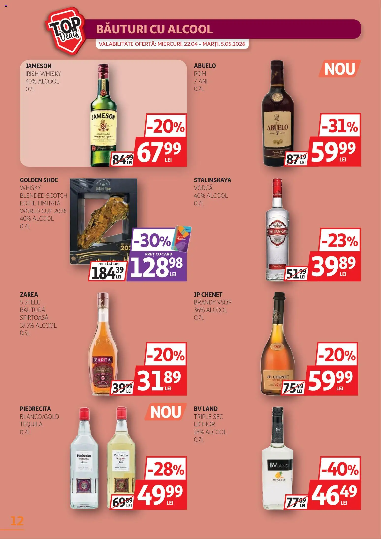 Noul catalog Auchan – valabil de la 22.04.2026 | Pagină: 12 | Produse: Su ısıtıcı, Lichior