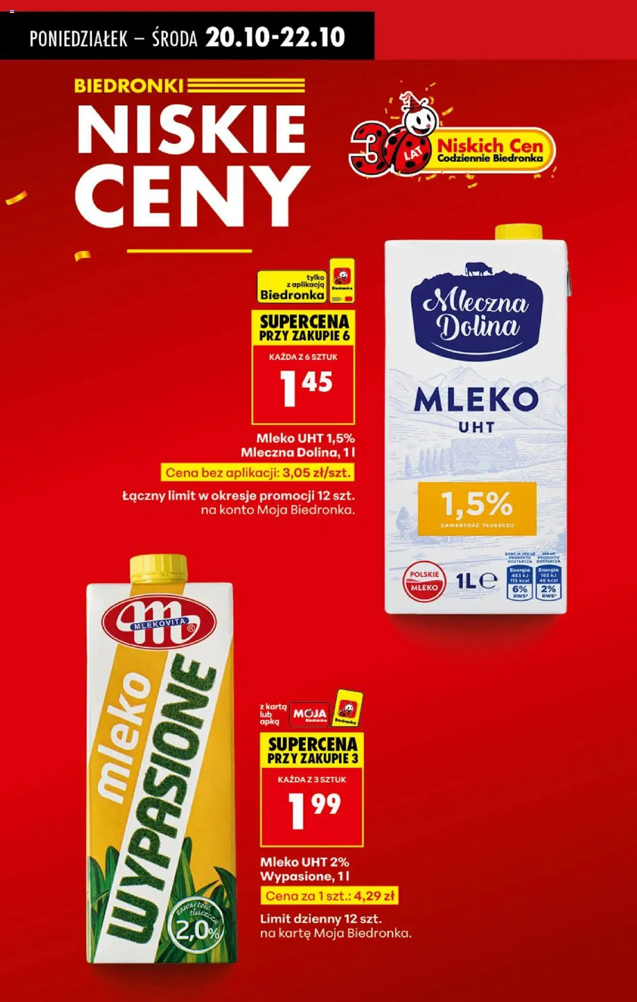 Biedronka gazetka od 20.10.2025 | Strona: 3 | Produkty: Karta, Mleko