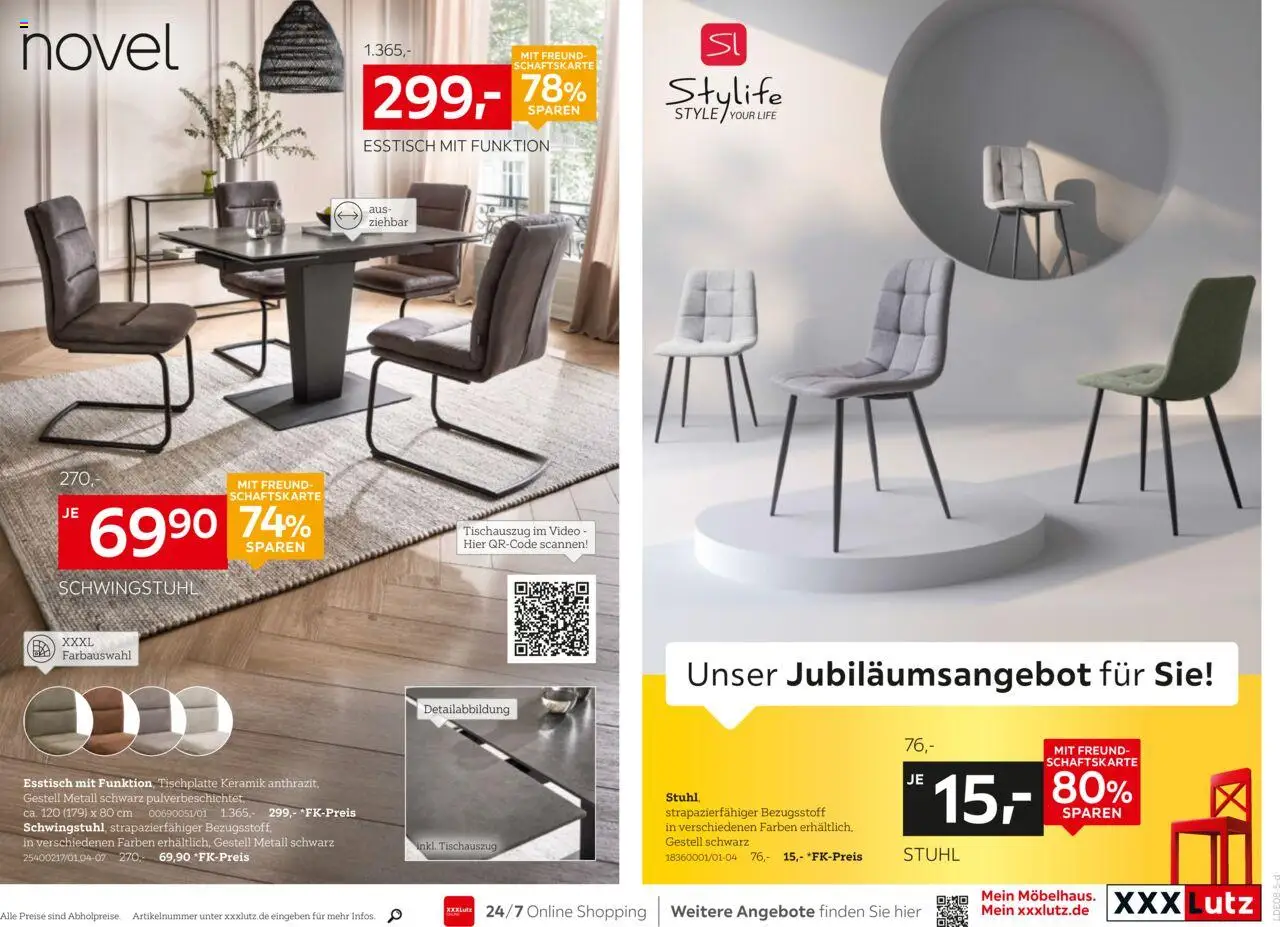 XXXL Lutz Nr. 1 beim Preis - gültig ab dem 18.08.2025 | Seite: 11 | Produkte: Esstisch, Stuhl, Video