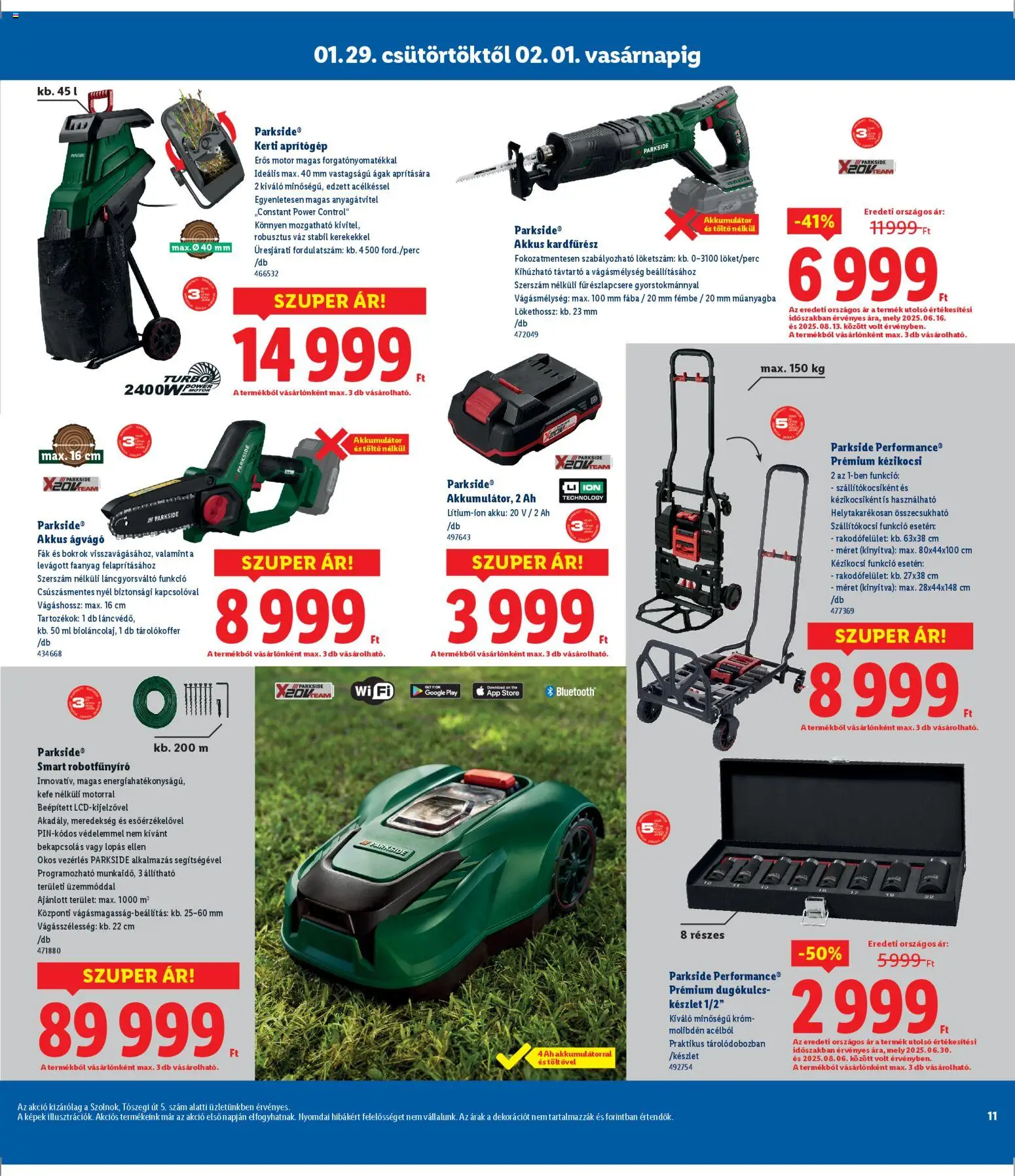 Lidl akciós ujság - amely érvényes a következő dátumtól: 29.01.2026 | Oldal: 11 | Termékek: Parkside, Aprítógép, Kefe, Ágvágó
