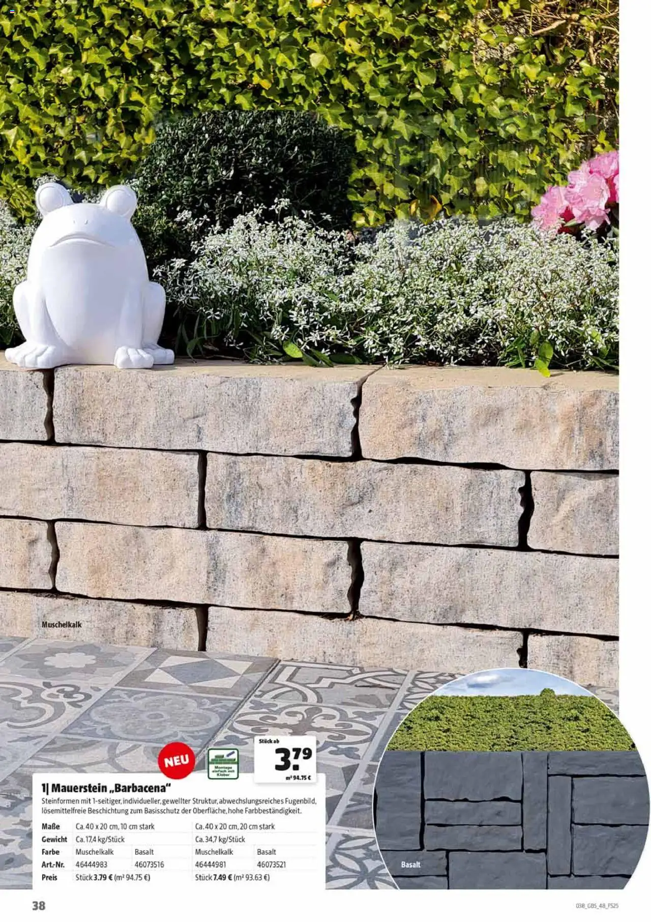 HERKULES Gartenbaustoffe - gültig ab dem 28.07.2025 | Seite: 38 | Produkte: Gewicht