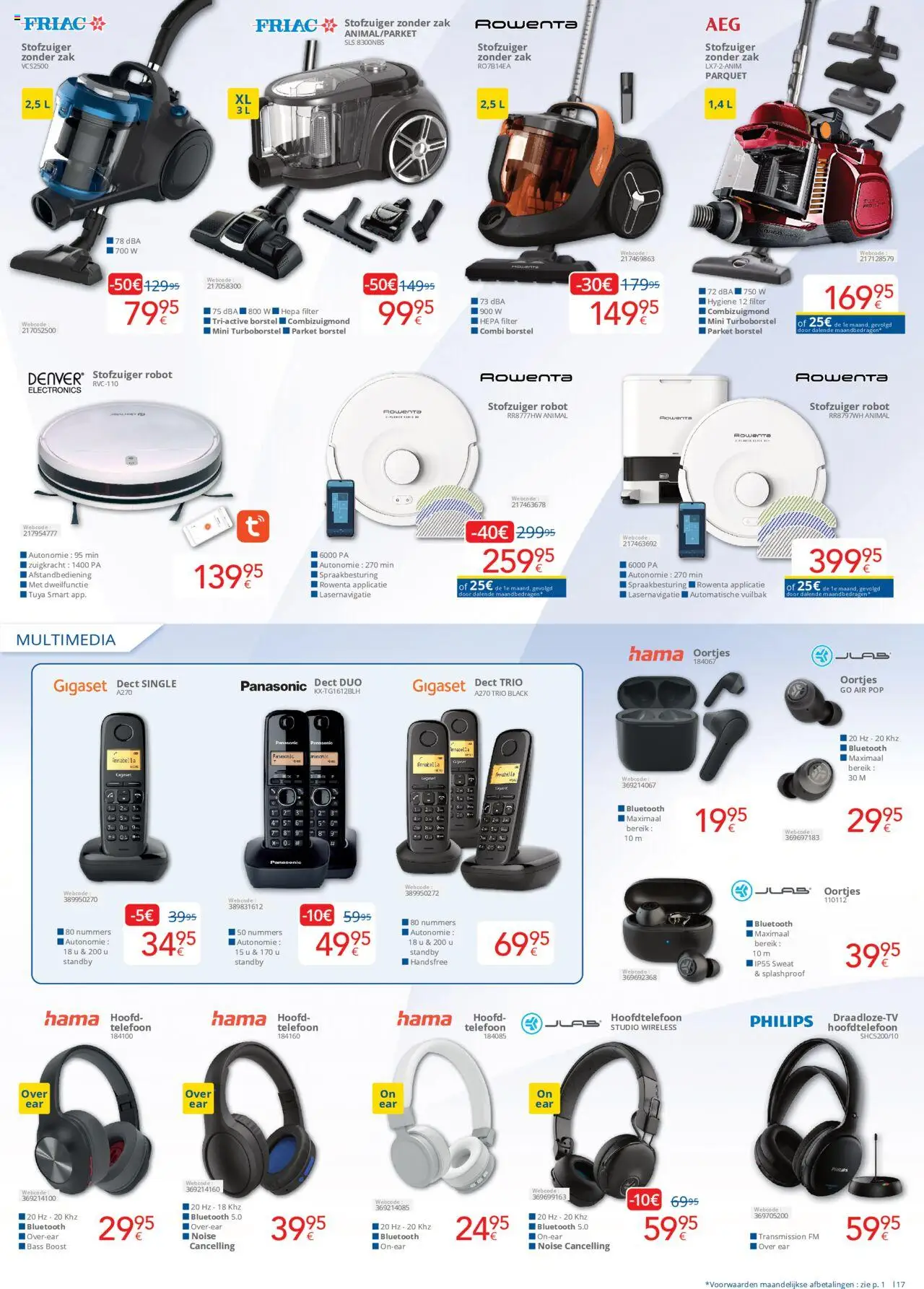  | Pagina: 17 | Producten: Stofzuiger, Robot, Boost, Borstel