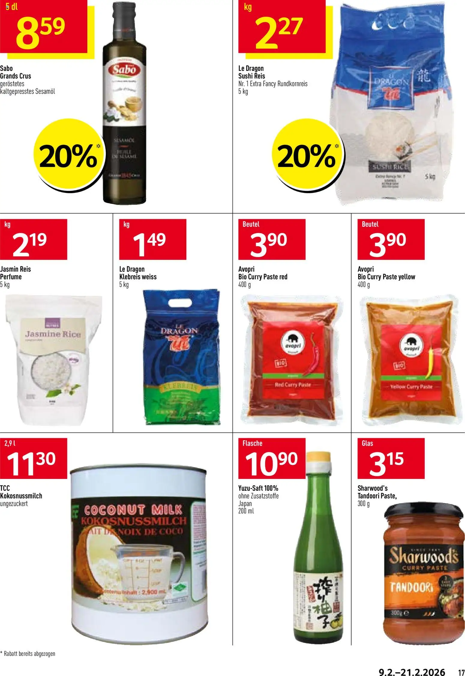 Prodega Aktionen Asia – gültig ab 09.02.2026 | Seite: 17 | Produkte: Reis