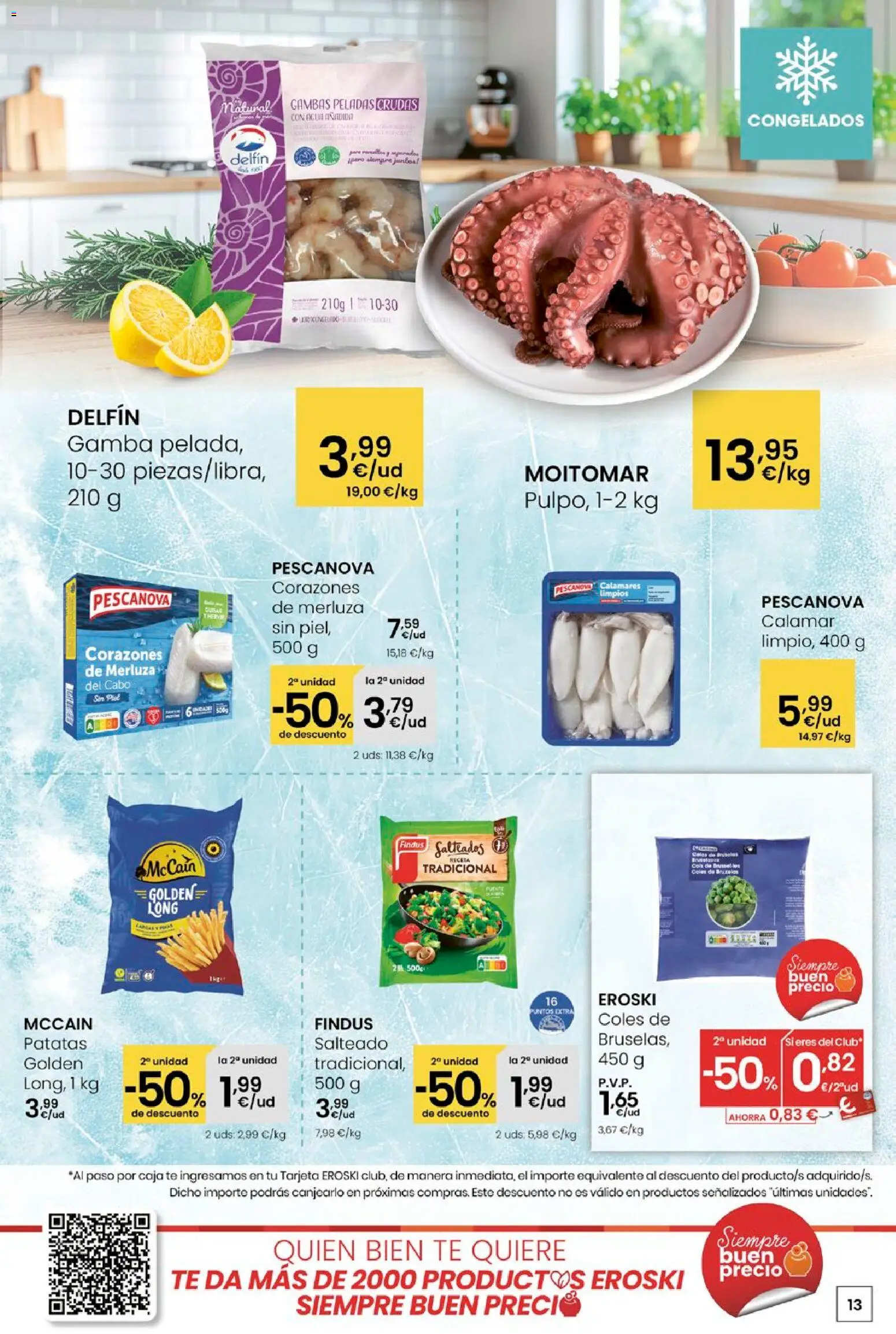 Eroski - Quen ben te quere farache aforrar │ válido desde el 15.01.2026 | Página: 13 | Productos: Calamares, Té, Caja, Gamba