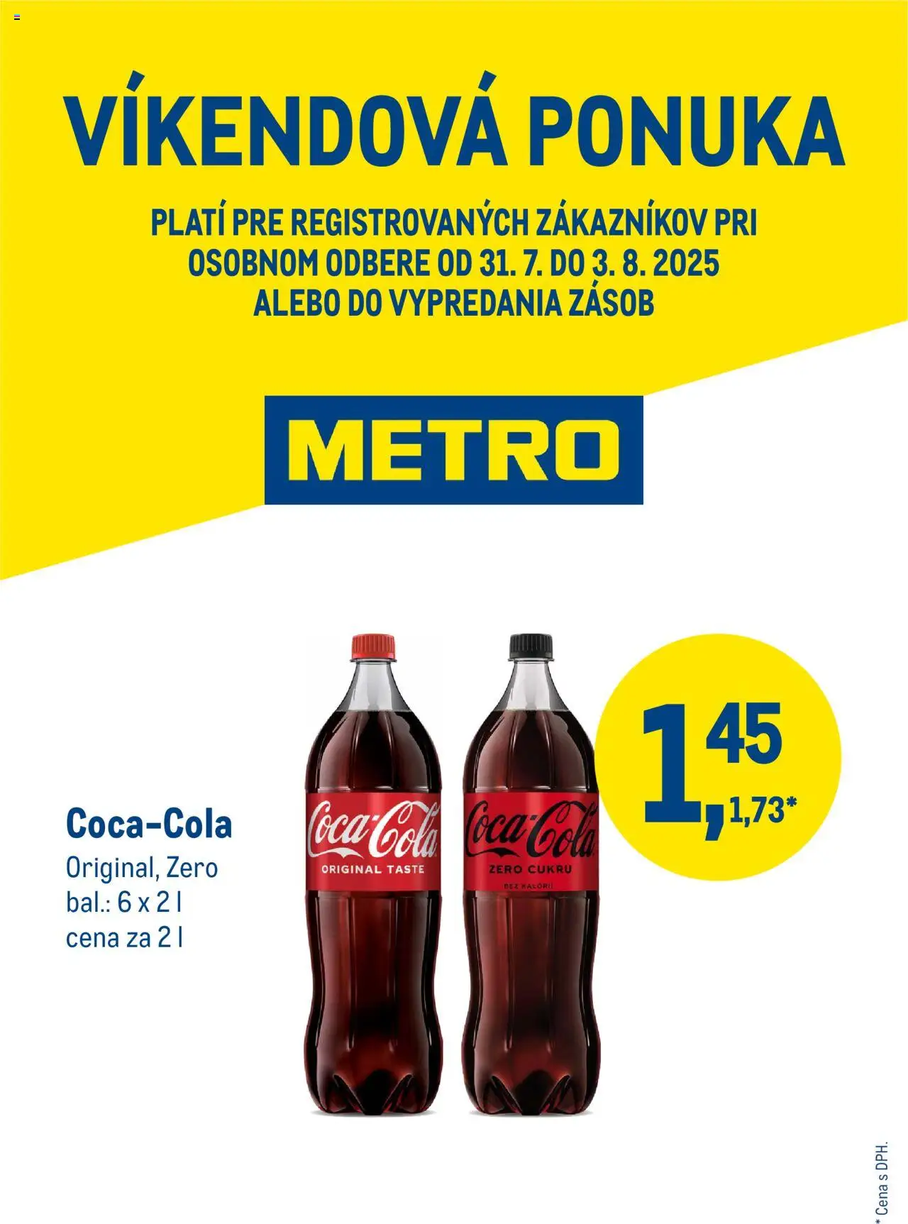 Metro víkendová ponuka - Coca Cola │ platný od 31.07.2025 | Strana: 1