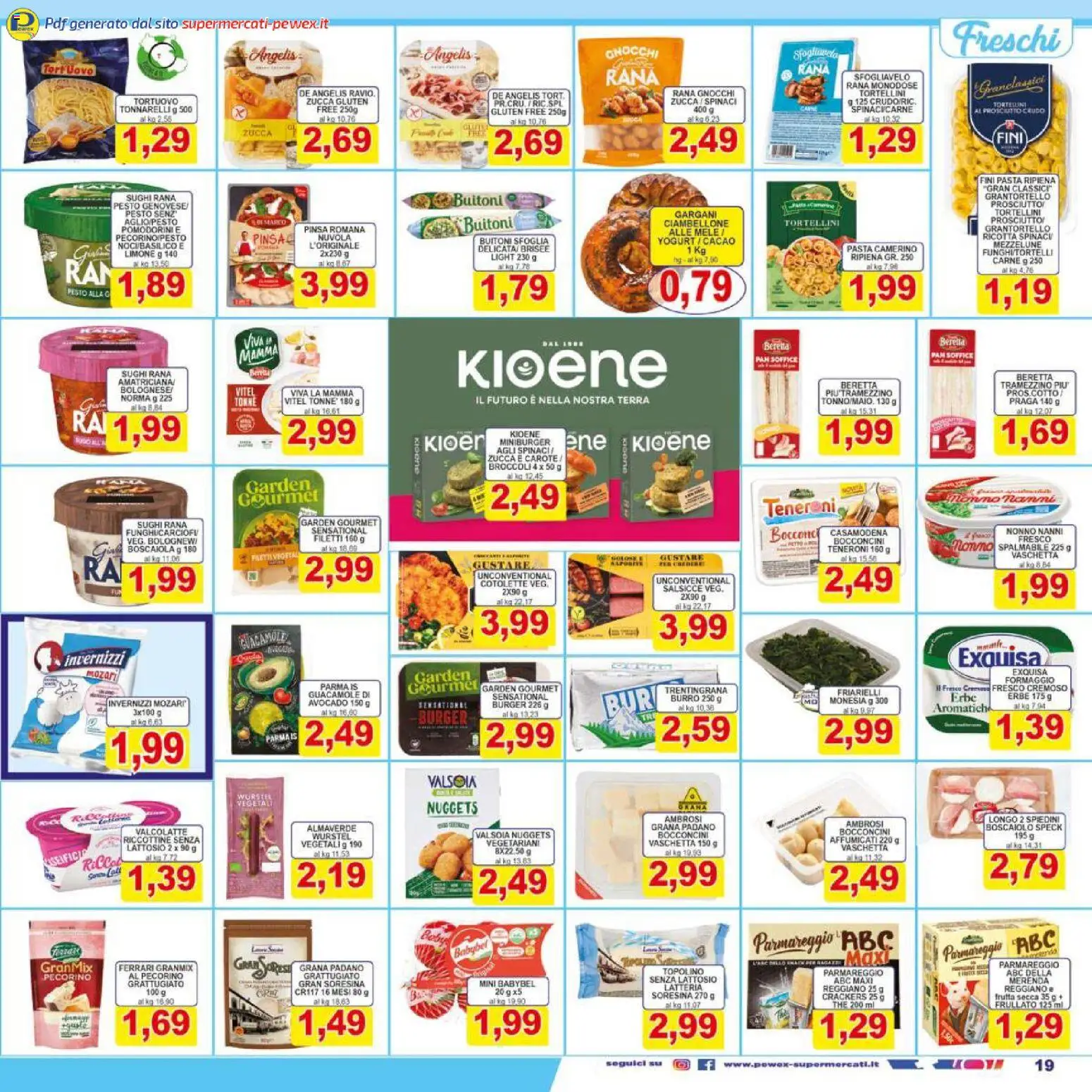 Volantino Pewex del 16.01.2026 | Pagina: 19 | Prodotti: Yogurt, Broccoli, Ricotta, Spiedini