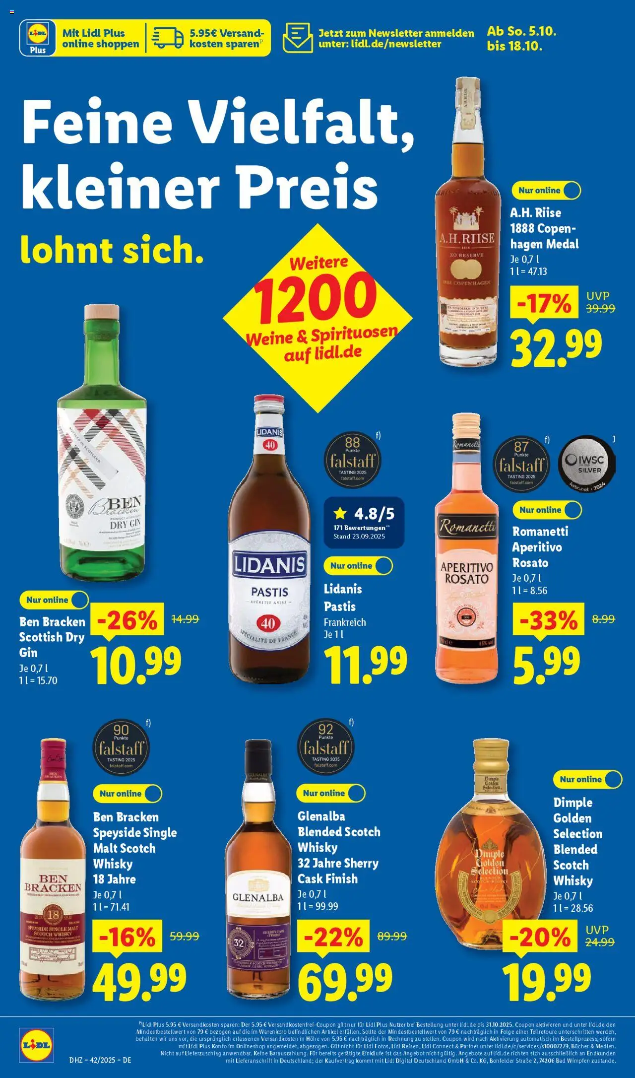 Lidl - Prospekt – gültig ab 13.10.2025 | Seite: 56 | Produkte: Whisky, Bad, Finish, Gin
