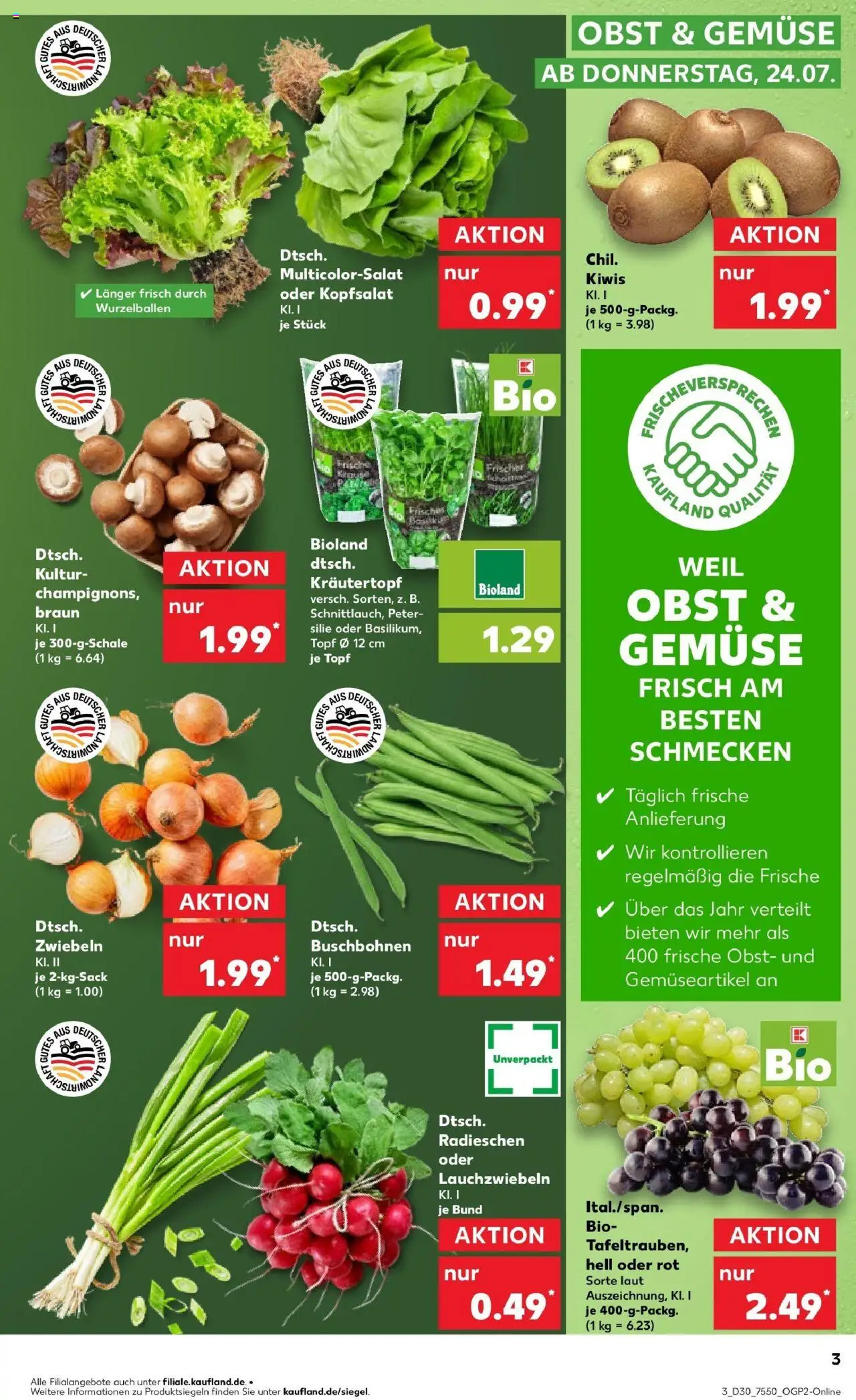 Kaufland prospekt Eriskirch	 - gültig ab dem 24.07.2025 | Seite: 7 | Produkte: Zwiebeln, Gemüse, Obst, Petersilie