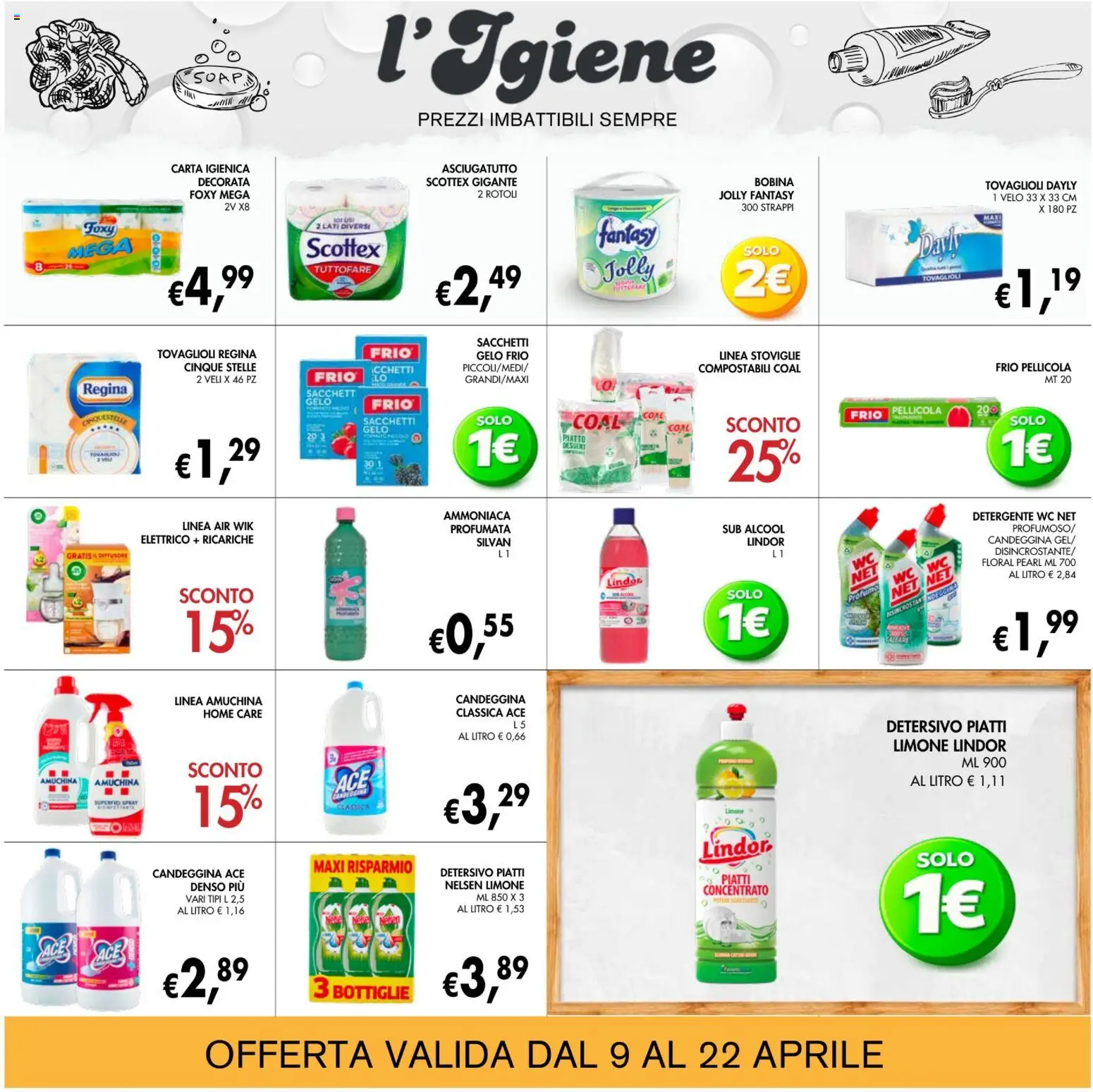 Volantino Coal del 09.04.2026 | Pagina: 22 | Prodotti: Limone, Piatto, WC, Profumo