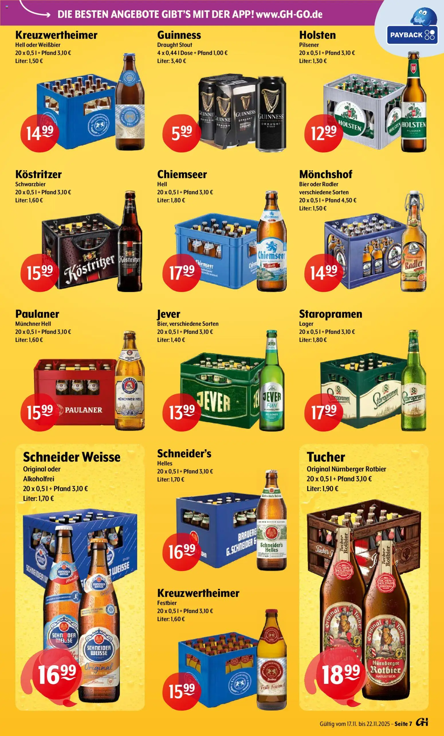 Trink und Spare Prospekt 	 – gültig ab 17.11.2025 | Seite: 7 | Produkte: Kostritzer, Bier, Jever, Paulaner