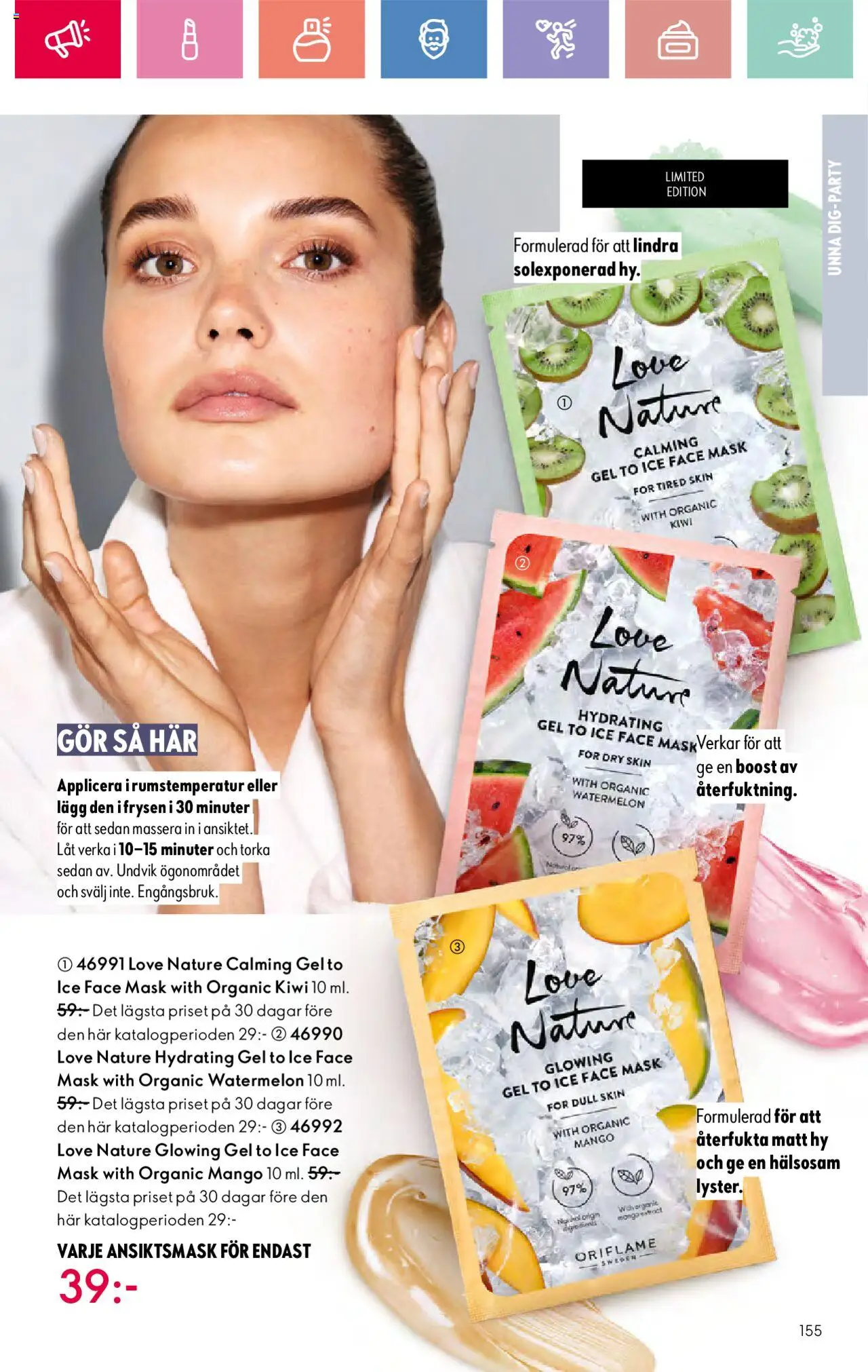 Oriflame reklamblad aktuell från 03.08.2025 | Sida: 155 | Produkter: Mask, Ansiktsmask, Kiwi, Mango