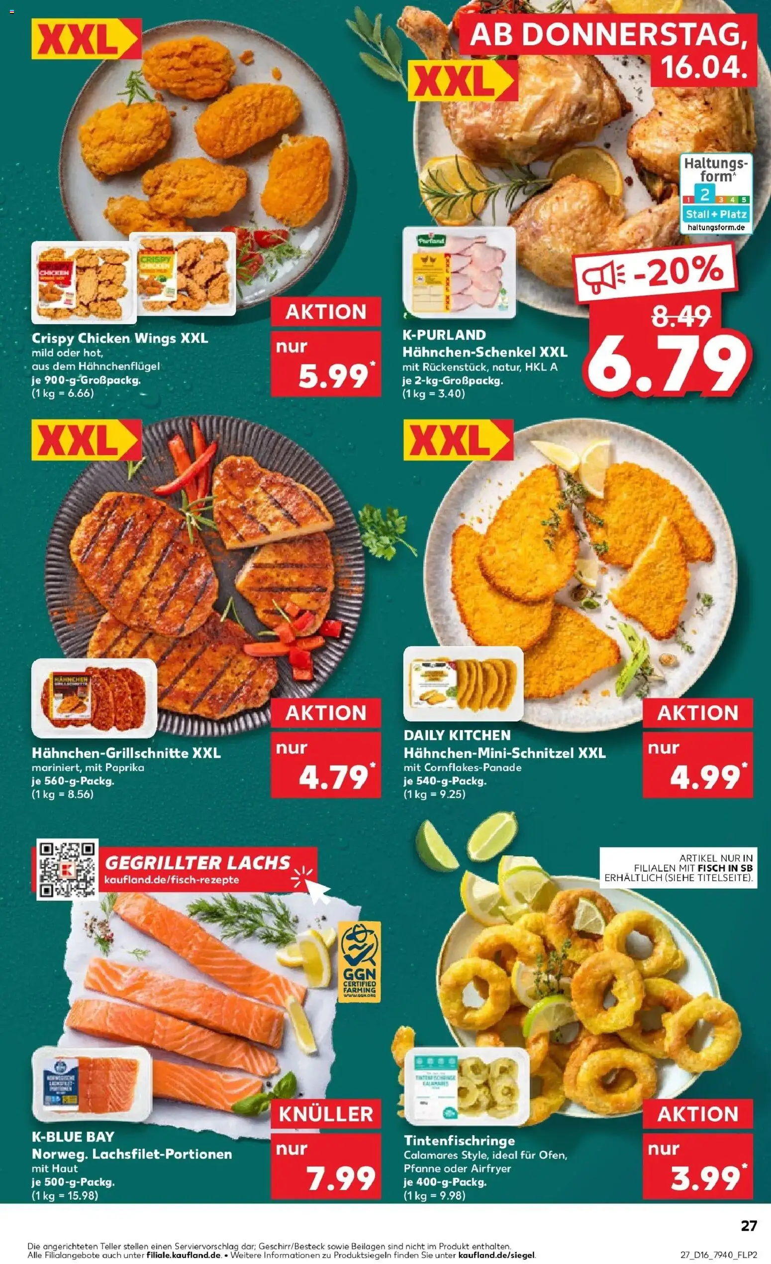 Kaufland Prospekt Jülich	 – gültig ab 16.04.2026 | Seite: 27 | Produkte: Schnitzel, Fisch, Lachs, Paprika