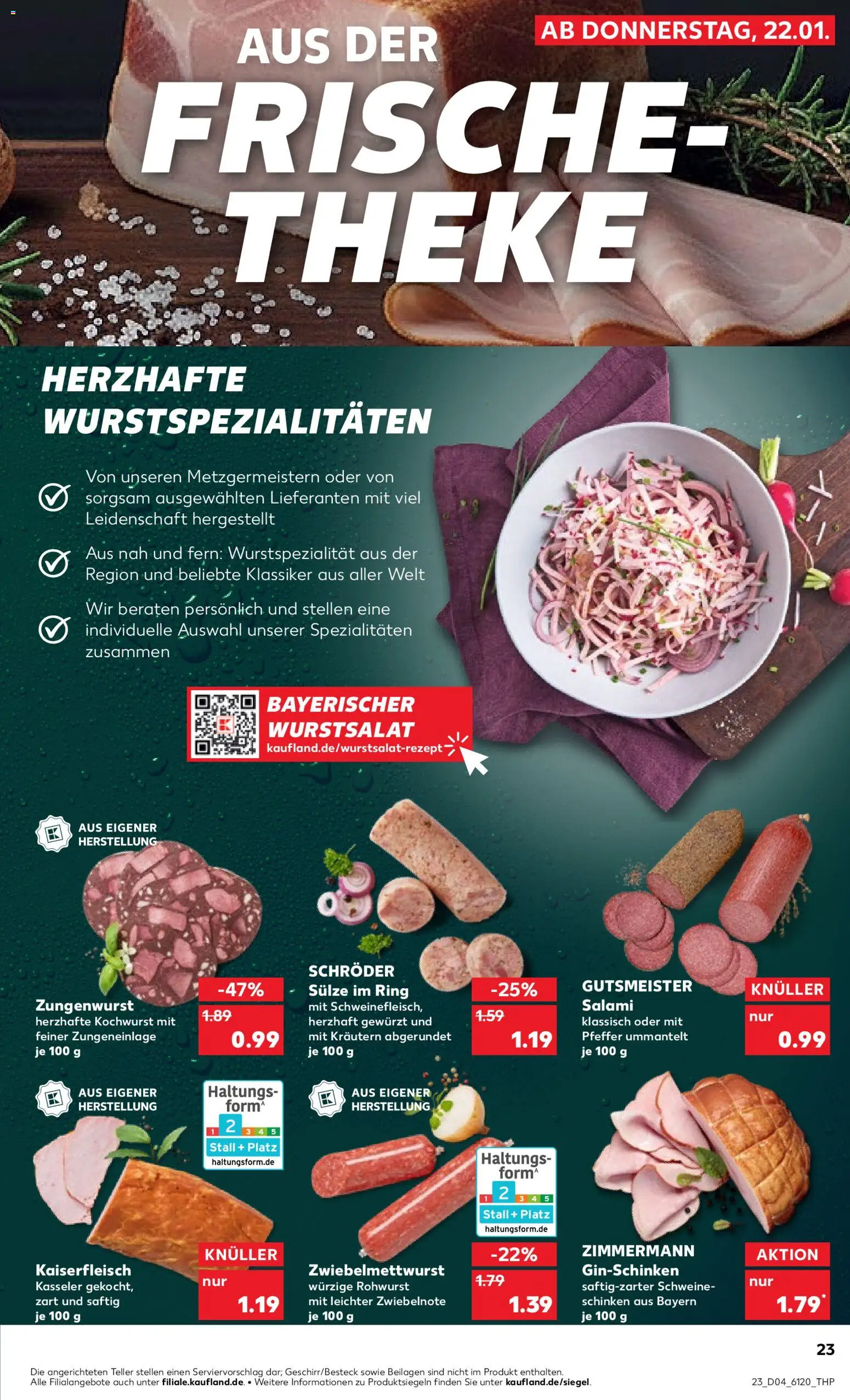 Kaufland prospekt Bremen	 – gültig ab 25.01.2026 | Seite: 23 | Produkte: Theke, Pfeffer, Salami, Schinken