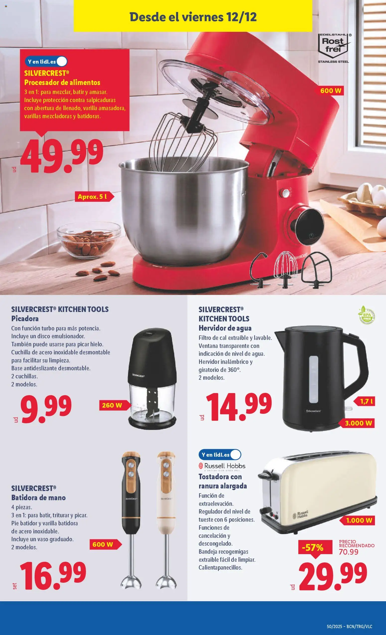 Lidl folleto de bazar │ válido desde el 08.12.2025 | Página: 27 | Productos: Batidora, Tostadora, Bandeja, Κούβα