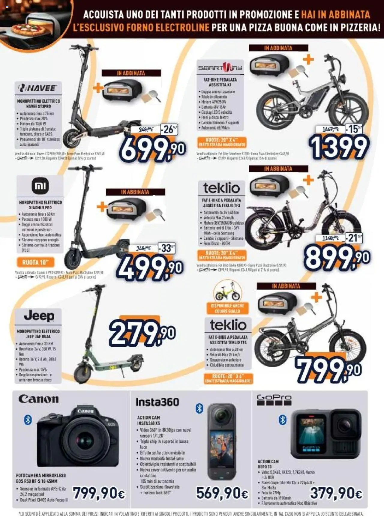 Volantino Unieuro del 13.10.2025 | Pagina: 18 | Prodotti: Pizza, Batteria, Monopattino elettrico, Samsung