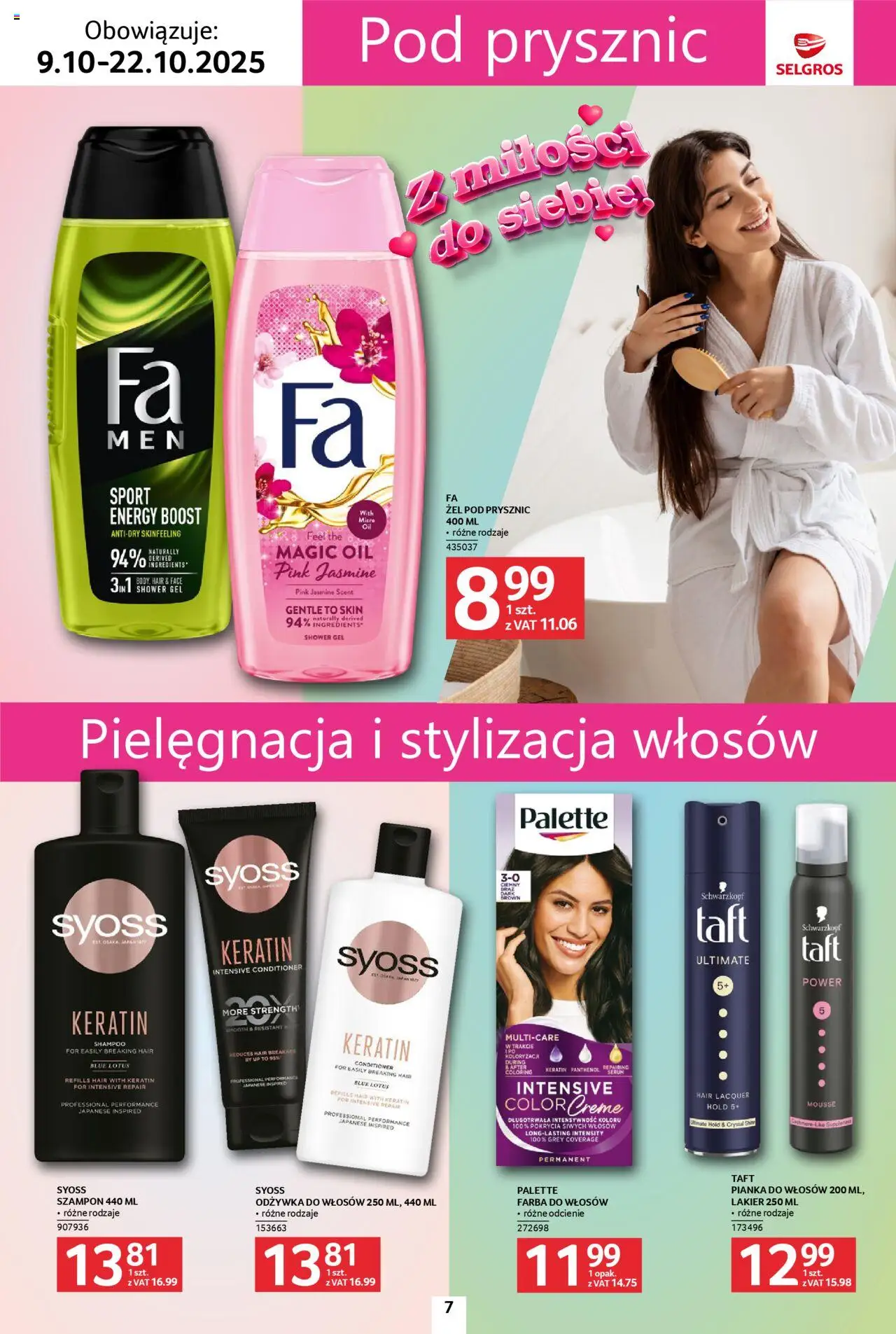 Selgros cash&carry Gazetka - Uroda od 09.10.2025 | Strona: 7 | Produkty: Farba do włosów, Prysznic, Szampon, Żel pod prysznic