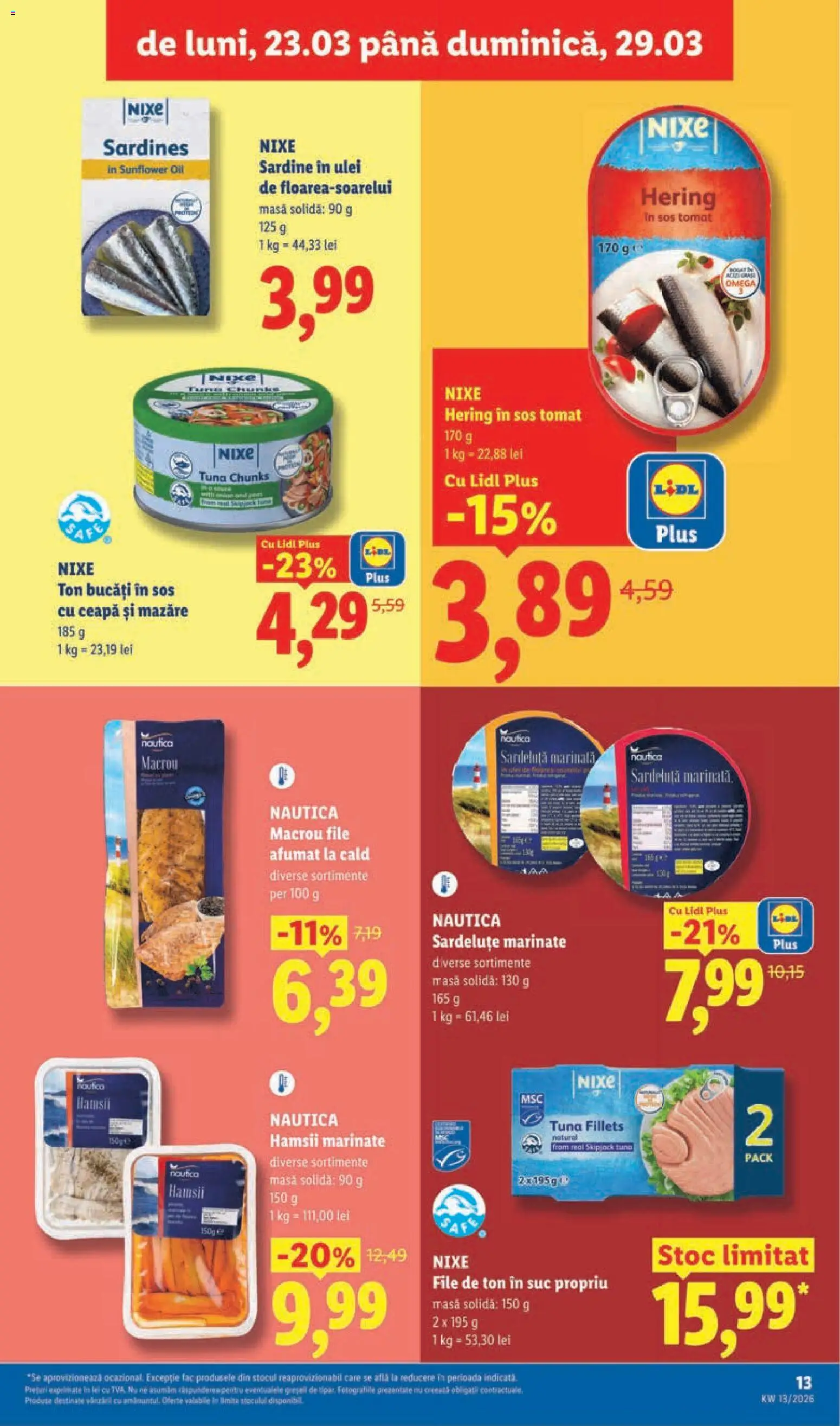 Noul catalog Lidl – valabil de la 23.03.2026 | Pagină: 13 | Produse: Chaussures de ski, Ulei, Ceapă, Sos